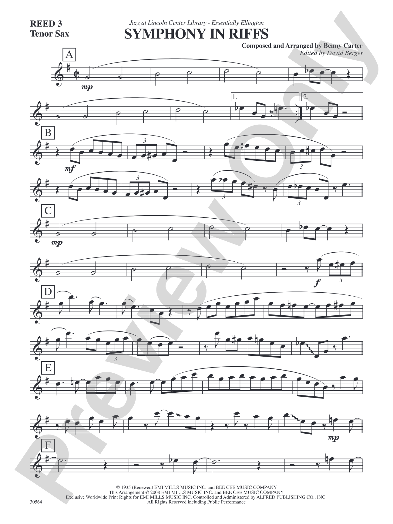 Symphony in Riffs: B-flat Tenor Saxophone