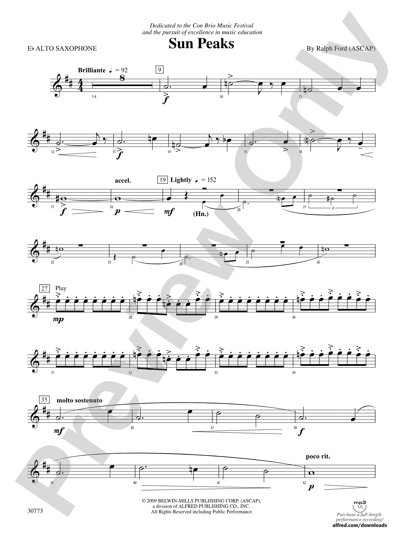 Sun Peaks: E-flat Alto Saxophone