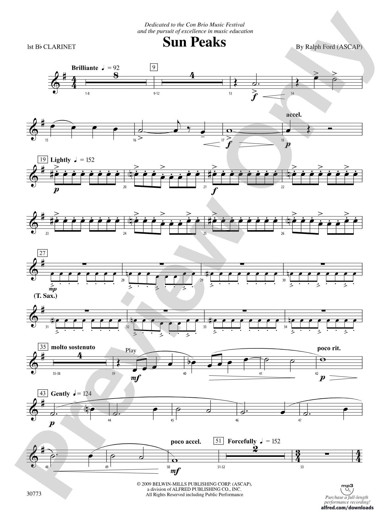 Sun Peaks: 1st B-flat Clarinet