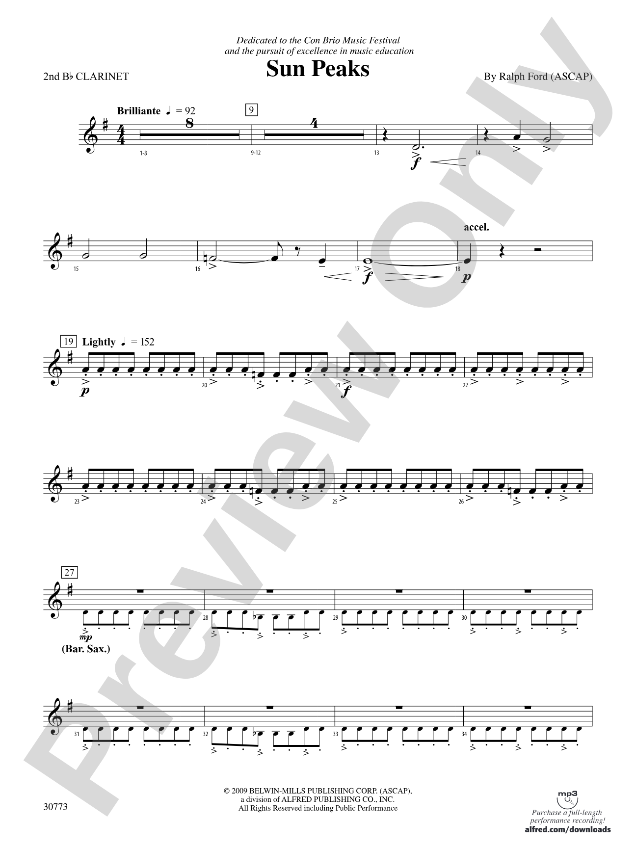 Sun Peaks: 2nd B-flat Clarinet