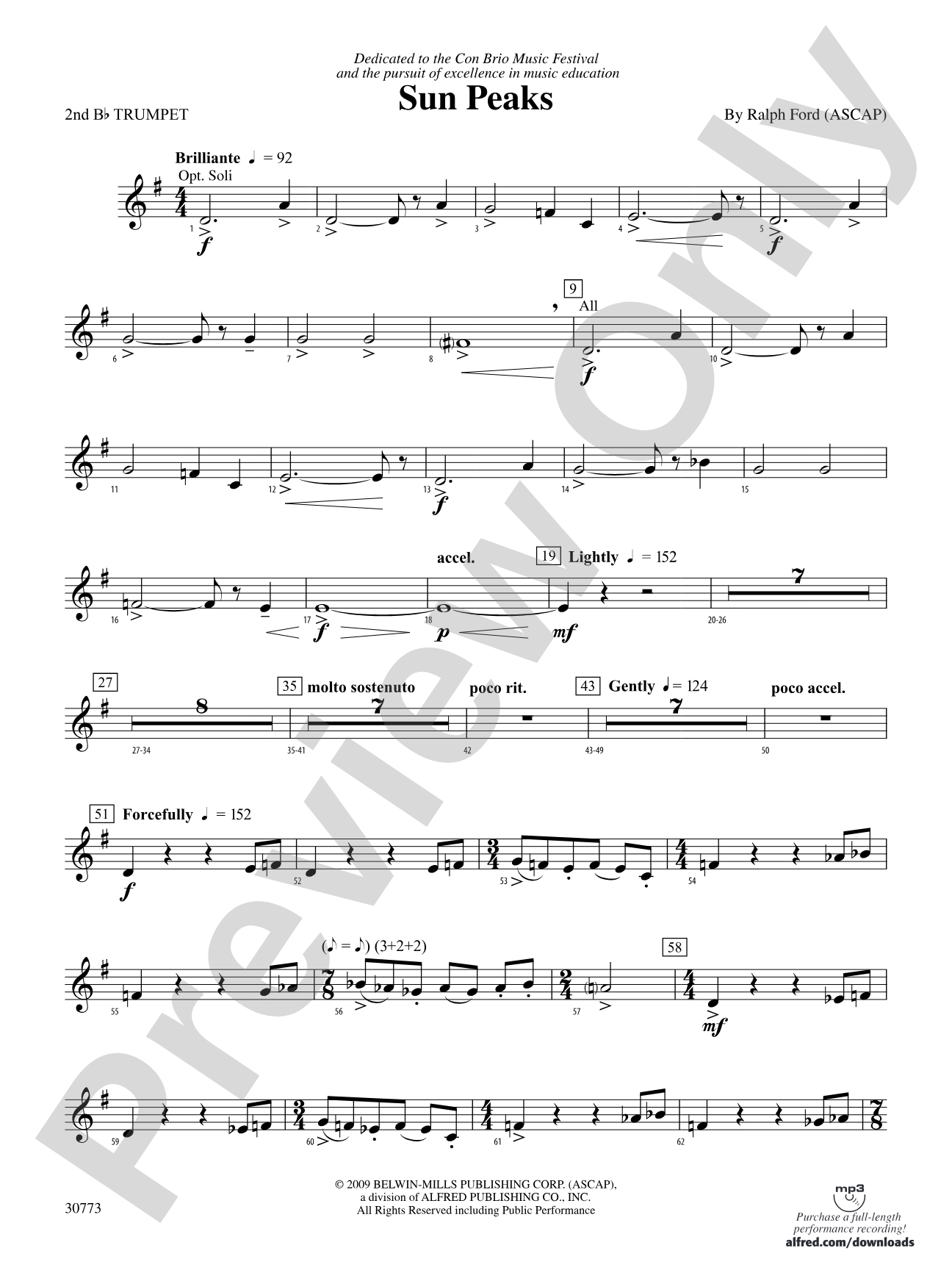 Sun Peaks: 2nd B-flat Trumpet