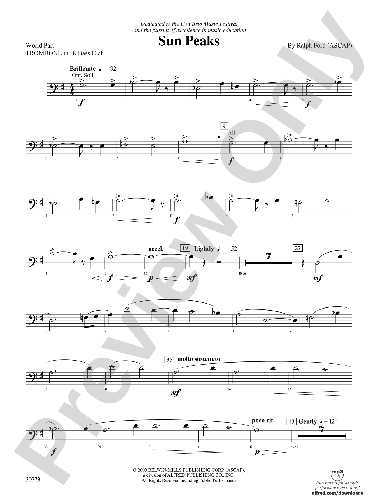 Sun Peaks: (wp) 1st B-flat Trombone B.C.