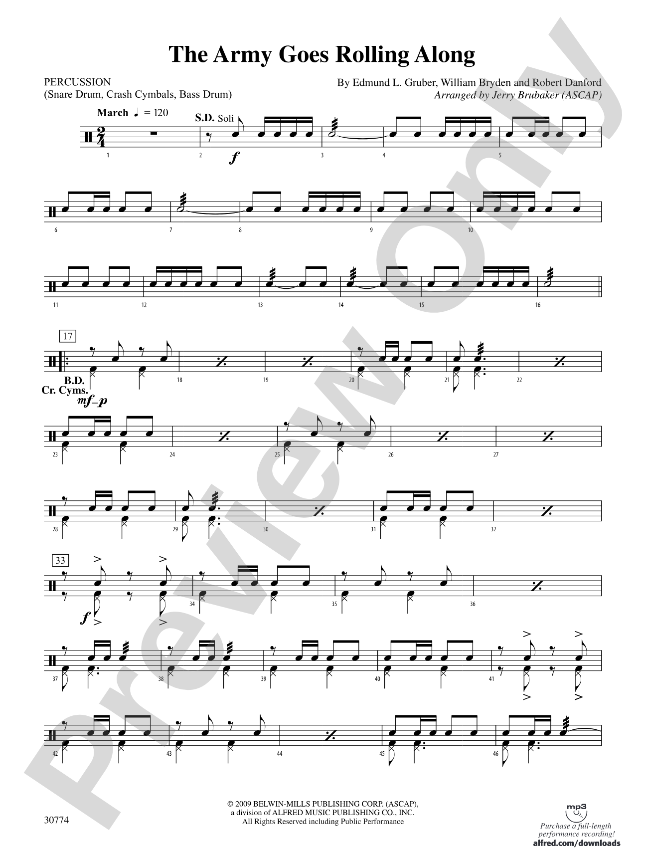 The Army Goes Rolling Along: 1st Percussion