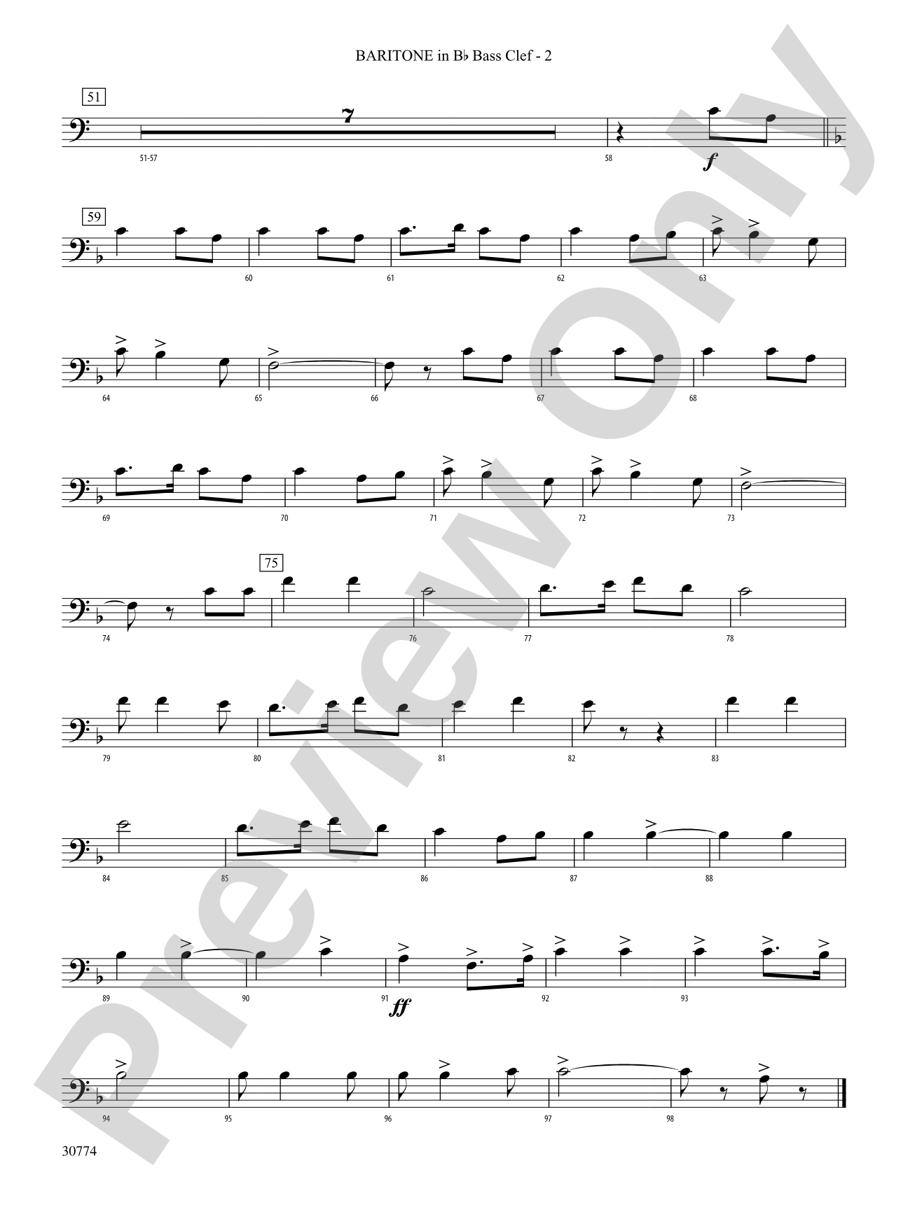 The Army Goes Rolling Along: (wp) B-flat Baritone B.C.