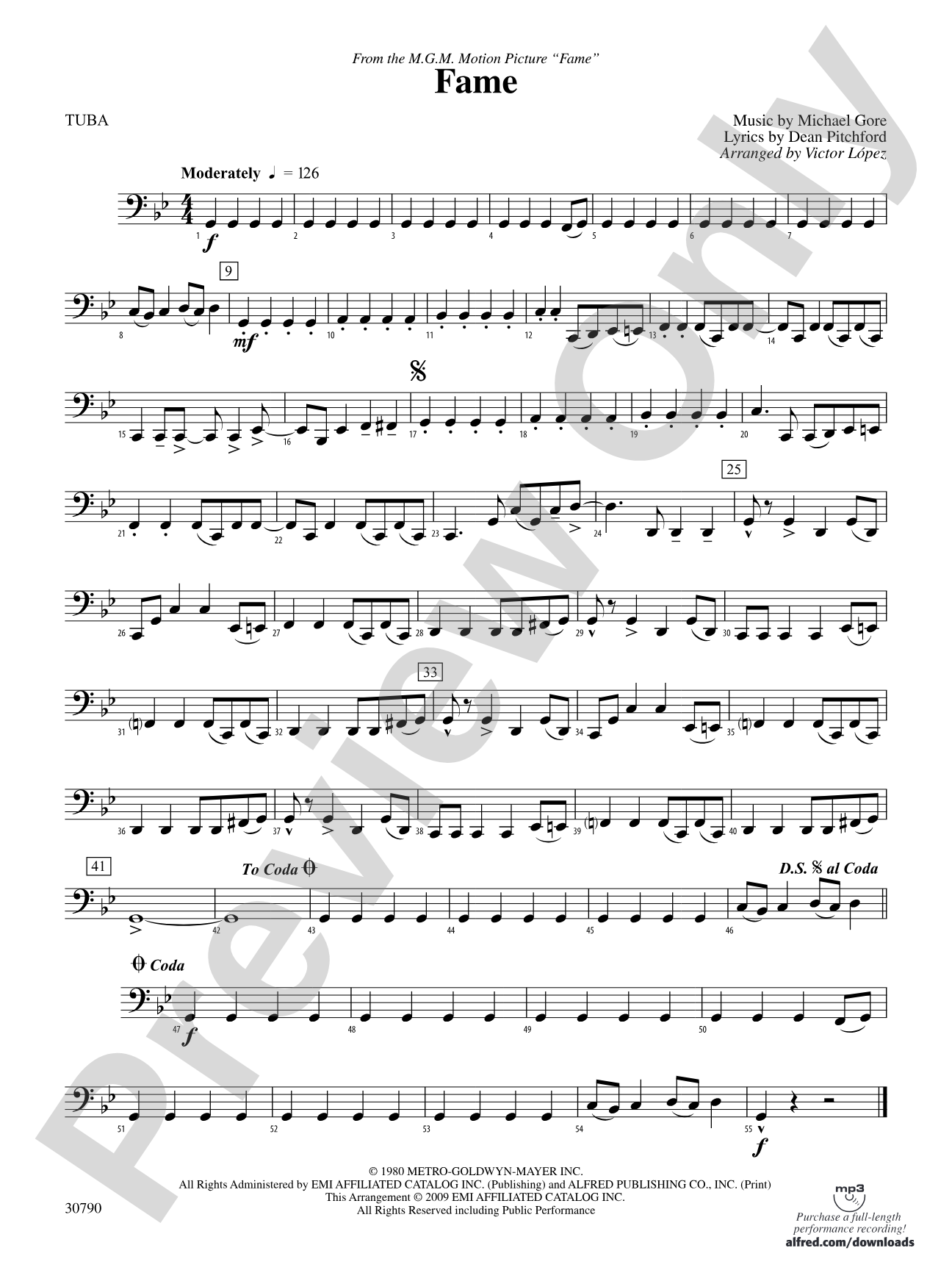 Fame (from the motion picture Fame): Tuba
