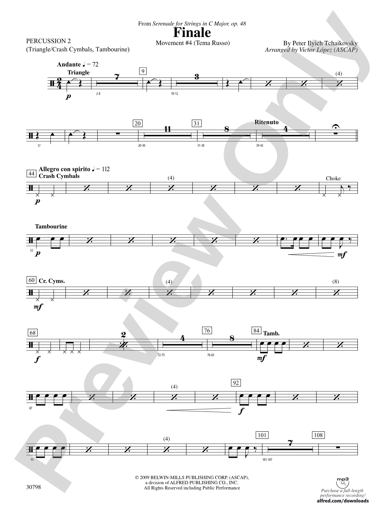 Finale (from Serenade for Strings in C Major, Op. 48, Movement #4 (Terma Russo)): 2nd Percussion