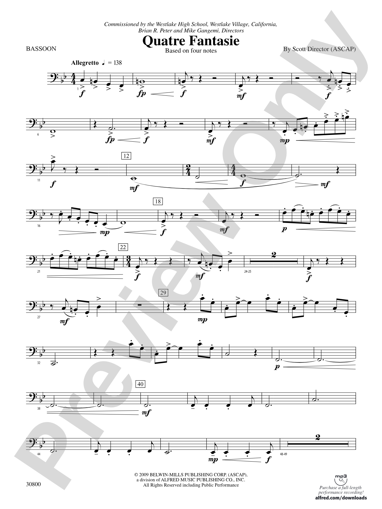 Quatre Fantasie: Bassoon