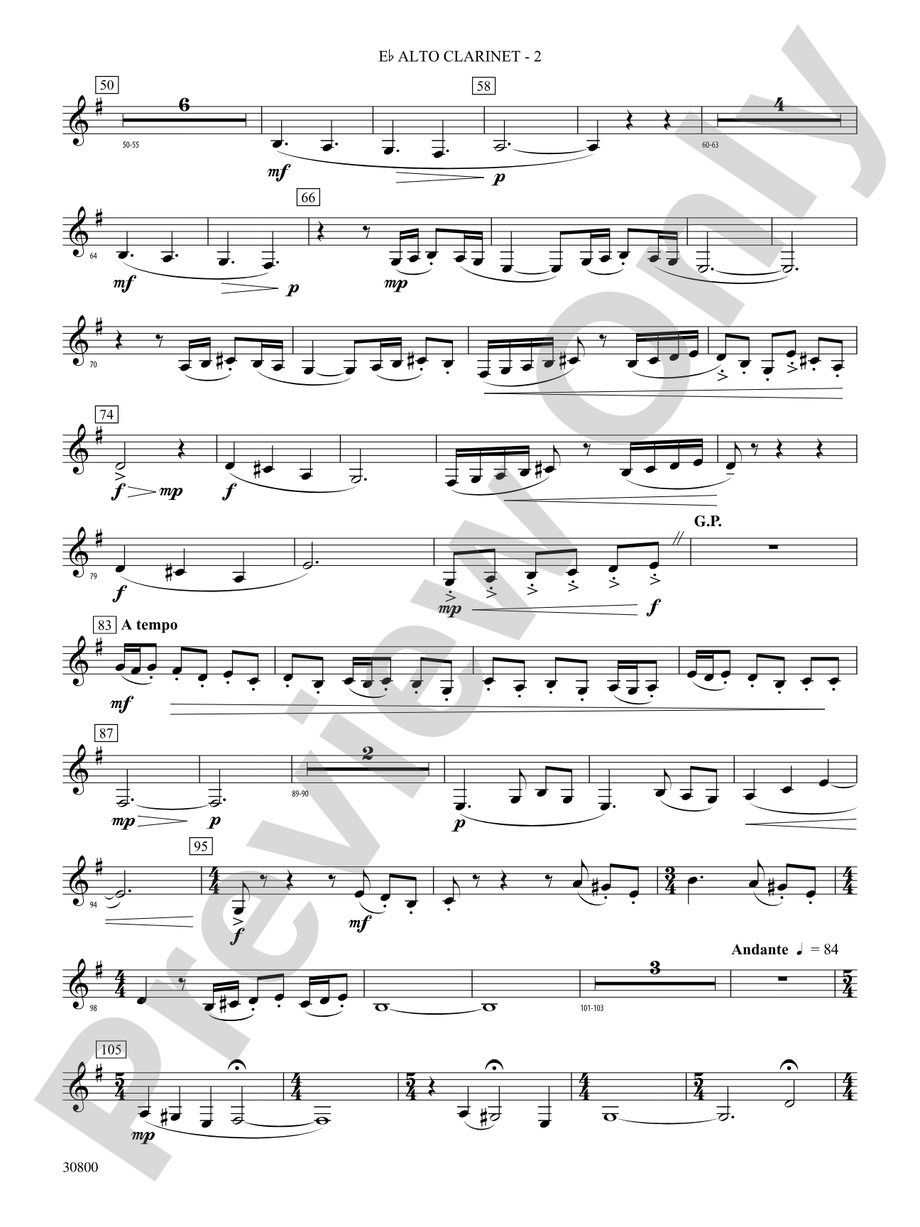 Quatre Fantasie: (wp) E-flat Alto Clarinet