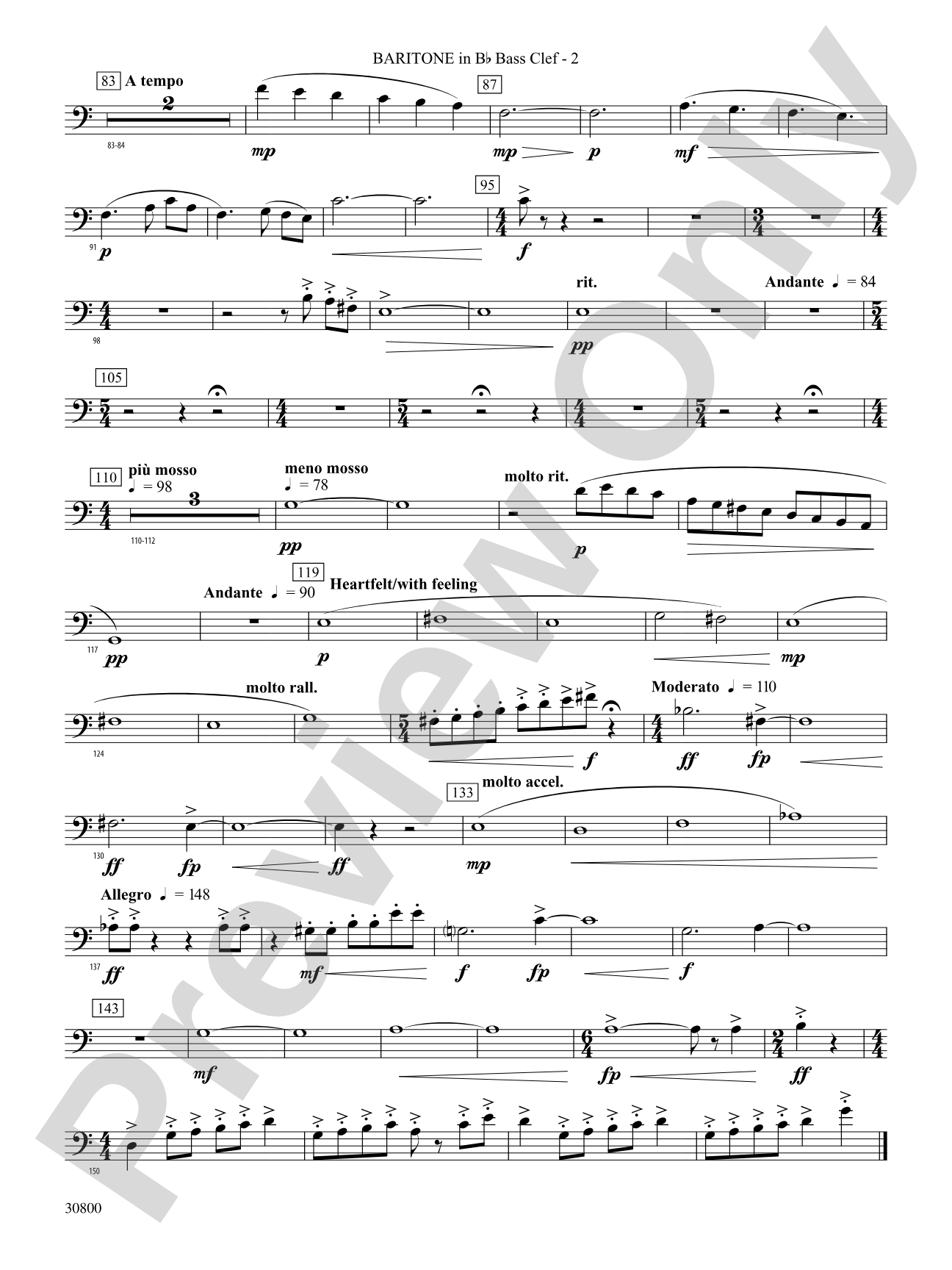 Quatre Fantasie: (wp) B-flat Baritone B.C.