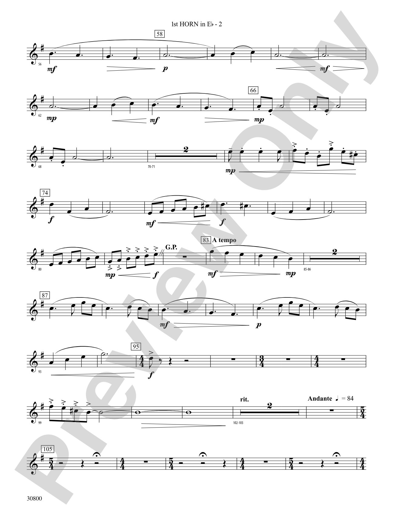 Quatre Fantasie: (wp) 1st Horn in E-flat