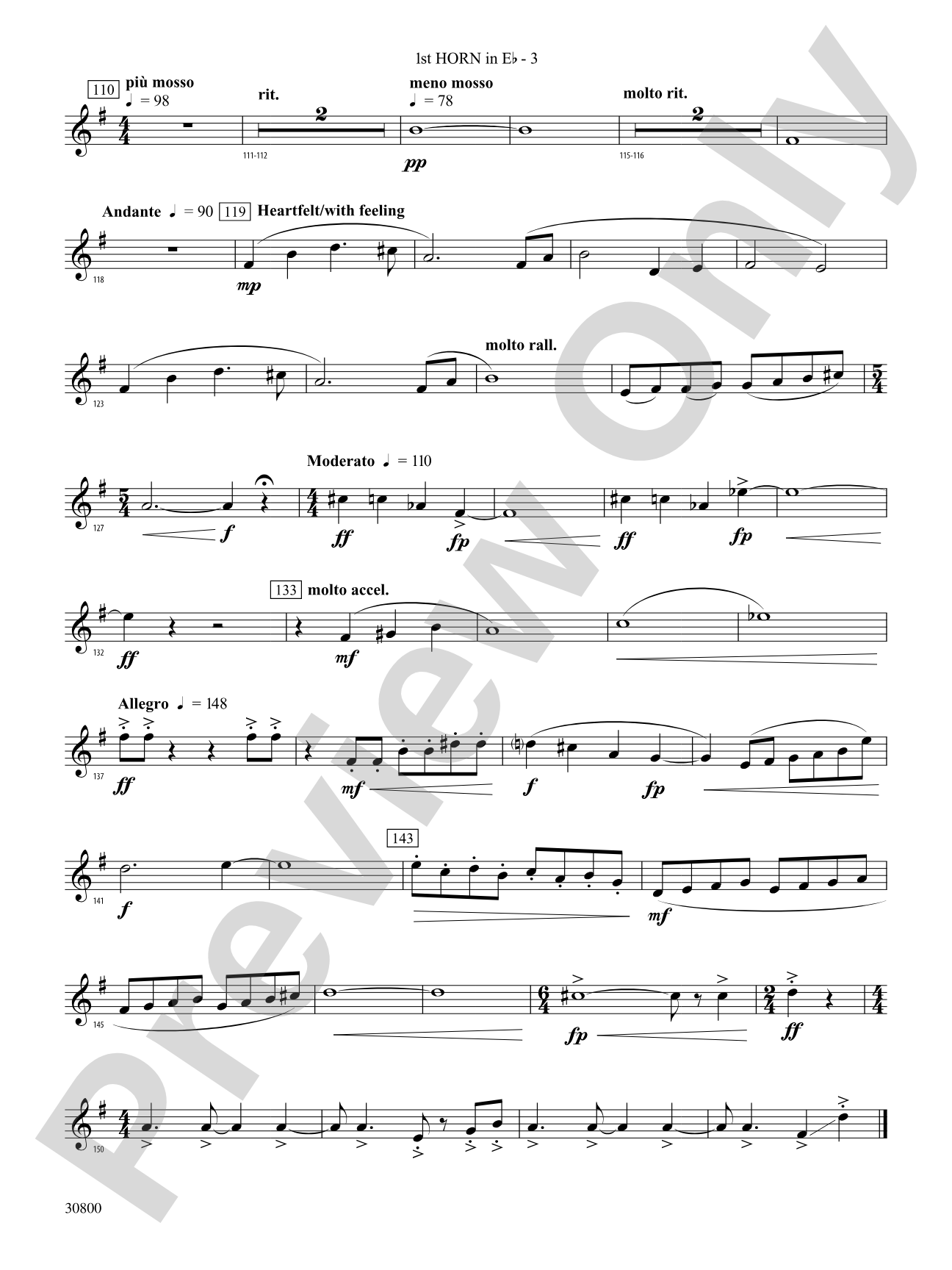 Quatre Fantasie: (wp) 1st Horn in E-flat