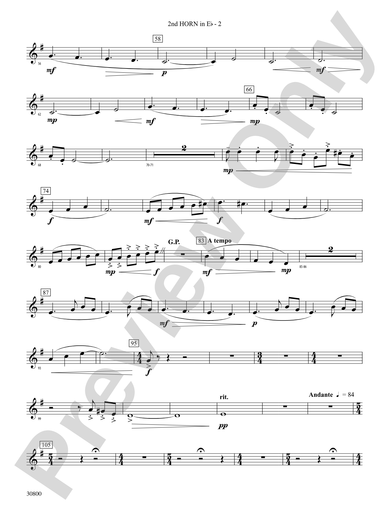 Quatre Fantasie: (wp) 2nd Horn in E-flat