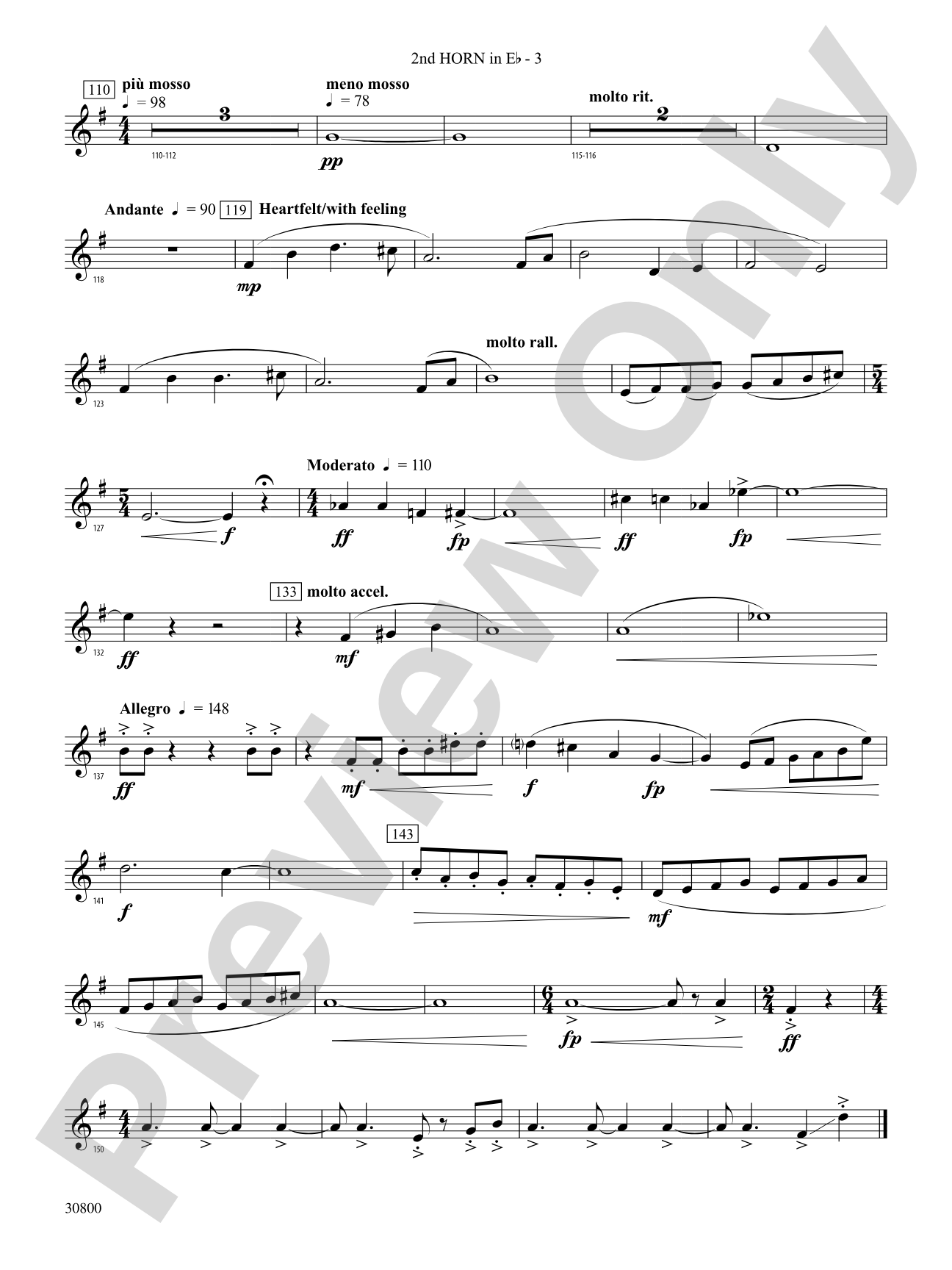 Quatre Fantasie: (wp) 2nd Horn in E-flat
