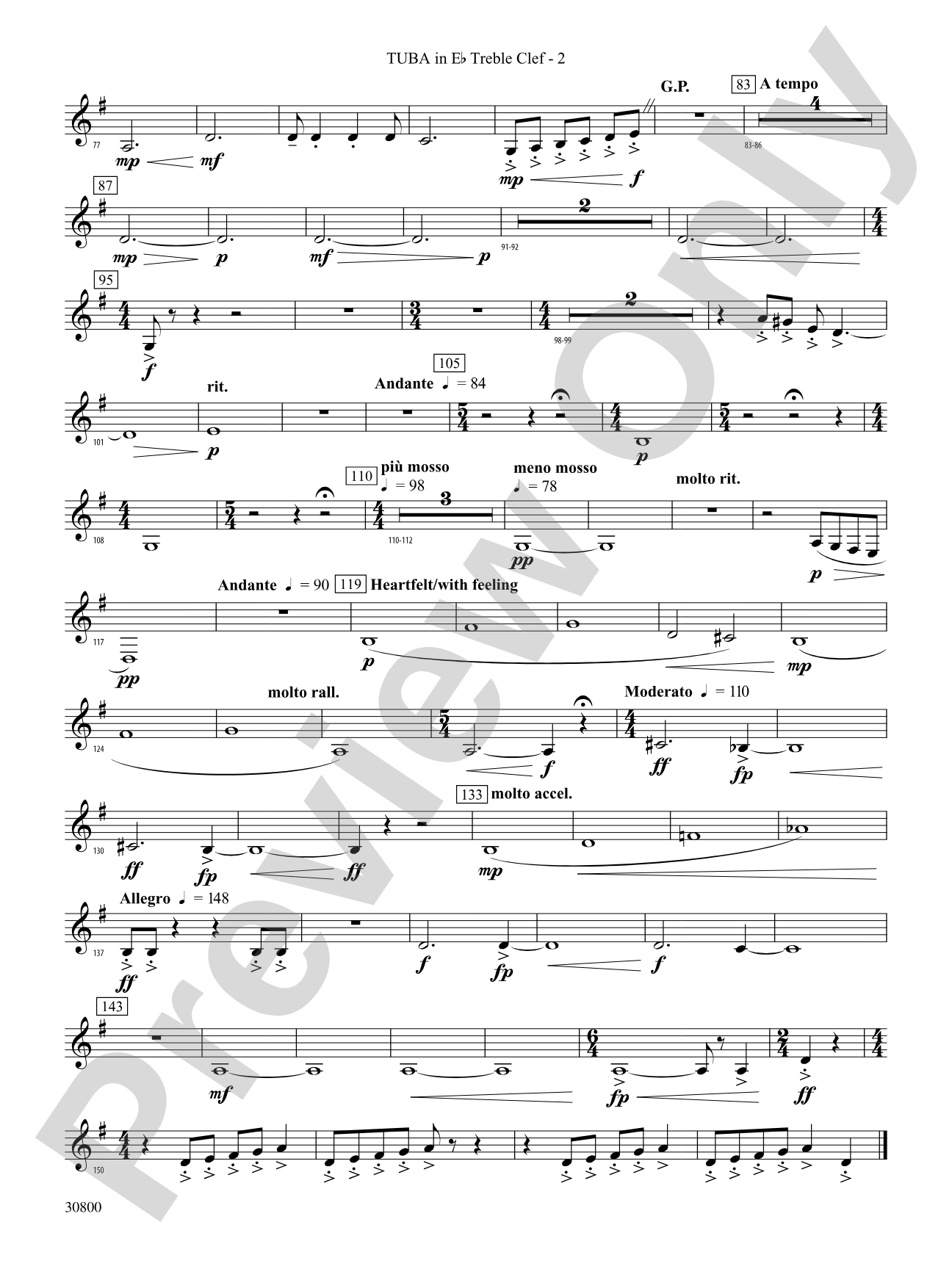 Quatre Fantasie: (wp) E-flat Tuba T.C.