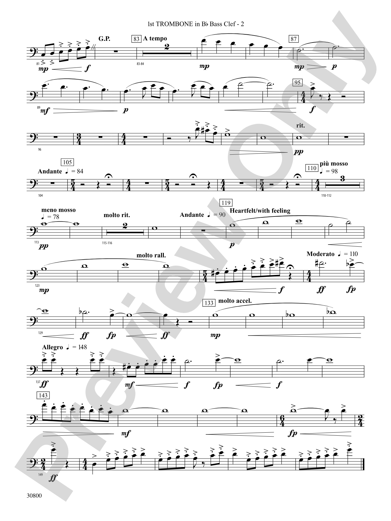 Quatre Fantasie: (wp) 1st B-flat Trombone B.C.