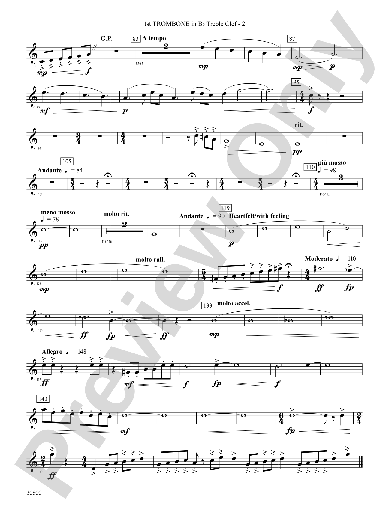Quatre Fantasie: (wp) 1st B-flat Trombone T.C.