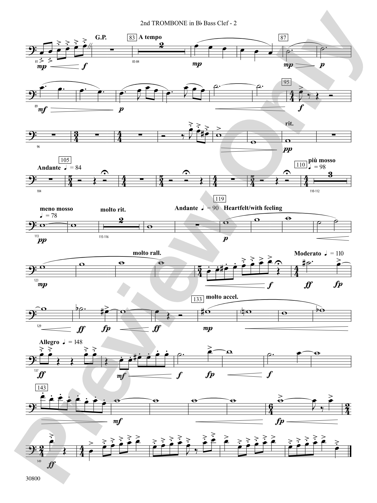 Quatre Fantasie: (wp) 2nd B-flat Trombone B.C.