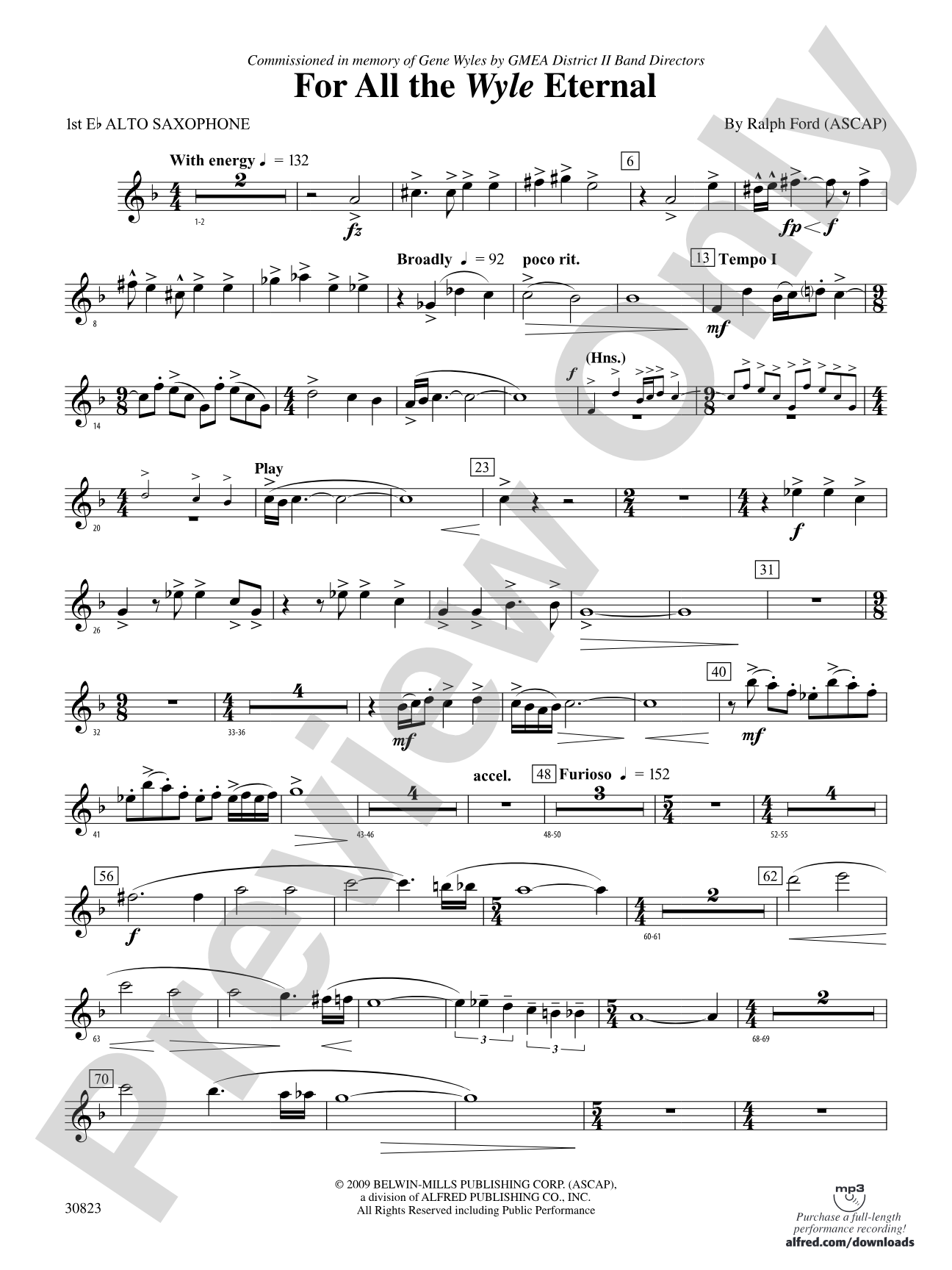 For All the Wyle Eternal: E-flat Alto Saxophone