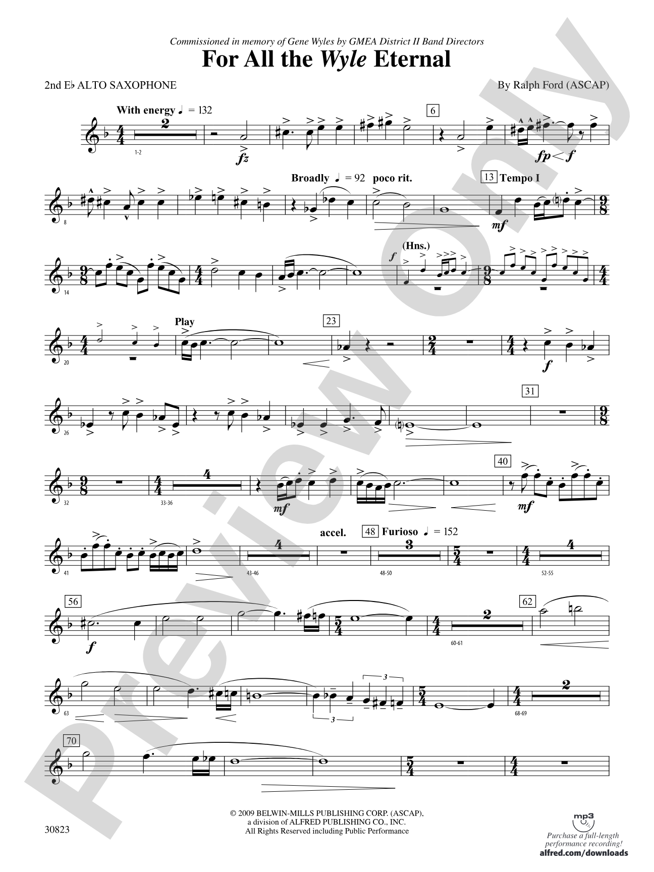 For All the Wyle Eternal: 2nd E-flat Alto Saxophone