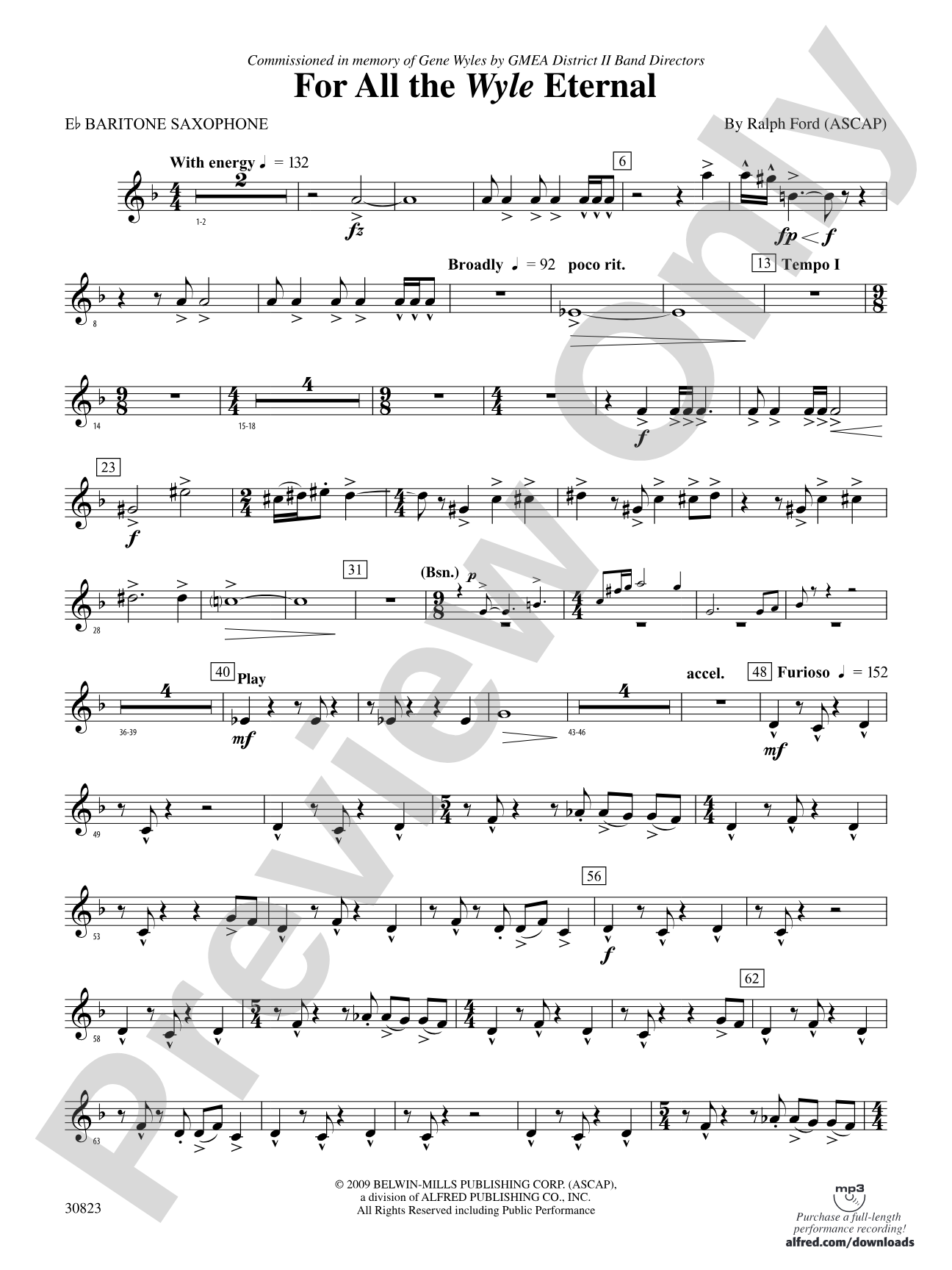 For All the Wyle Eternal: E-flat Baritone Saxophone