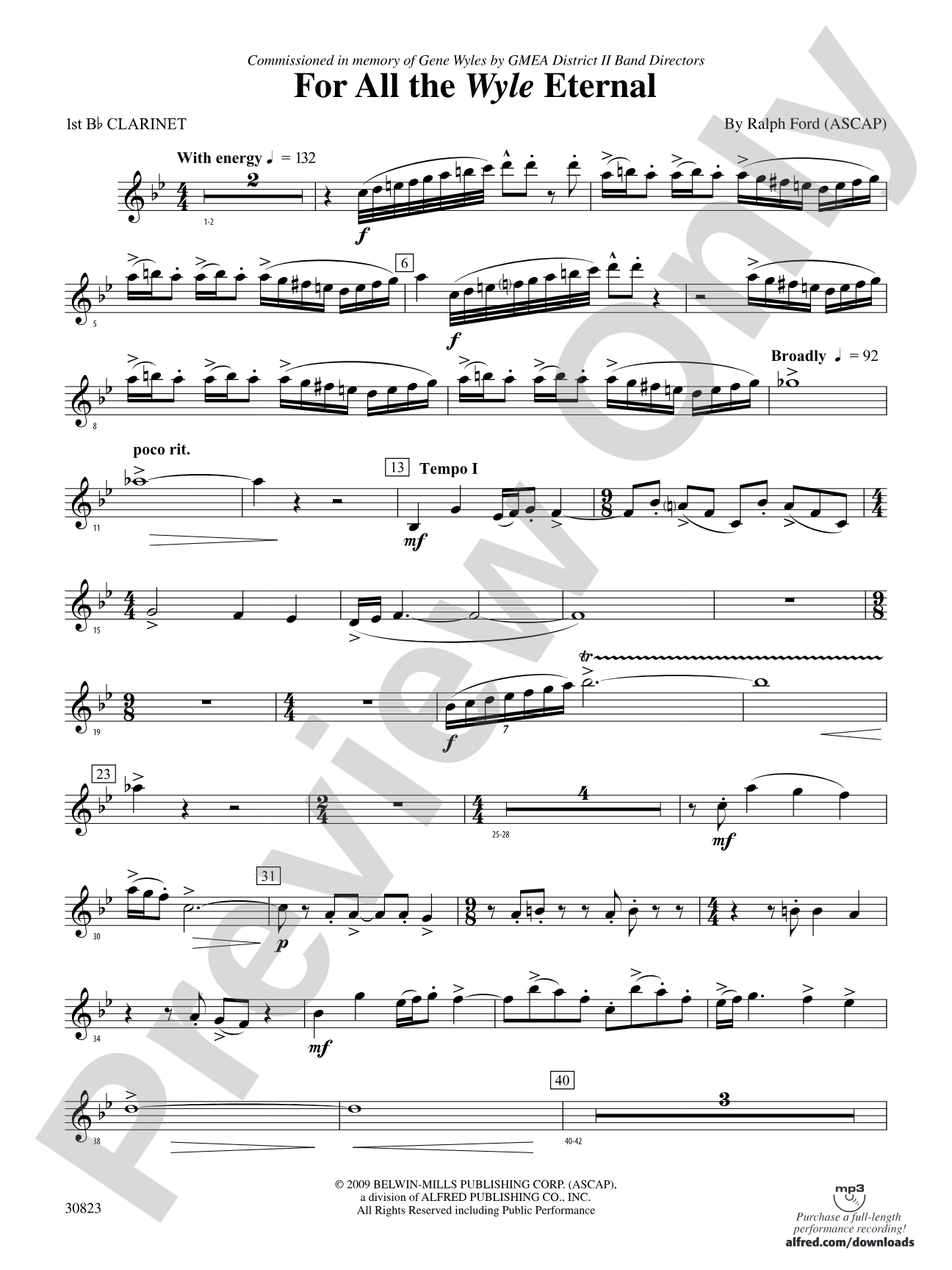 For All the Wyle Eternal: 1st B-flat Clarinet