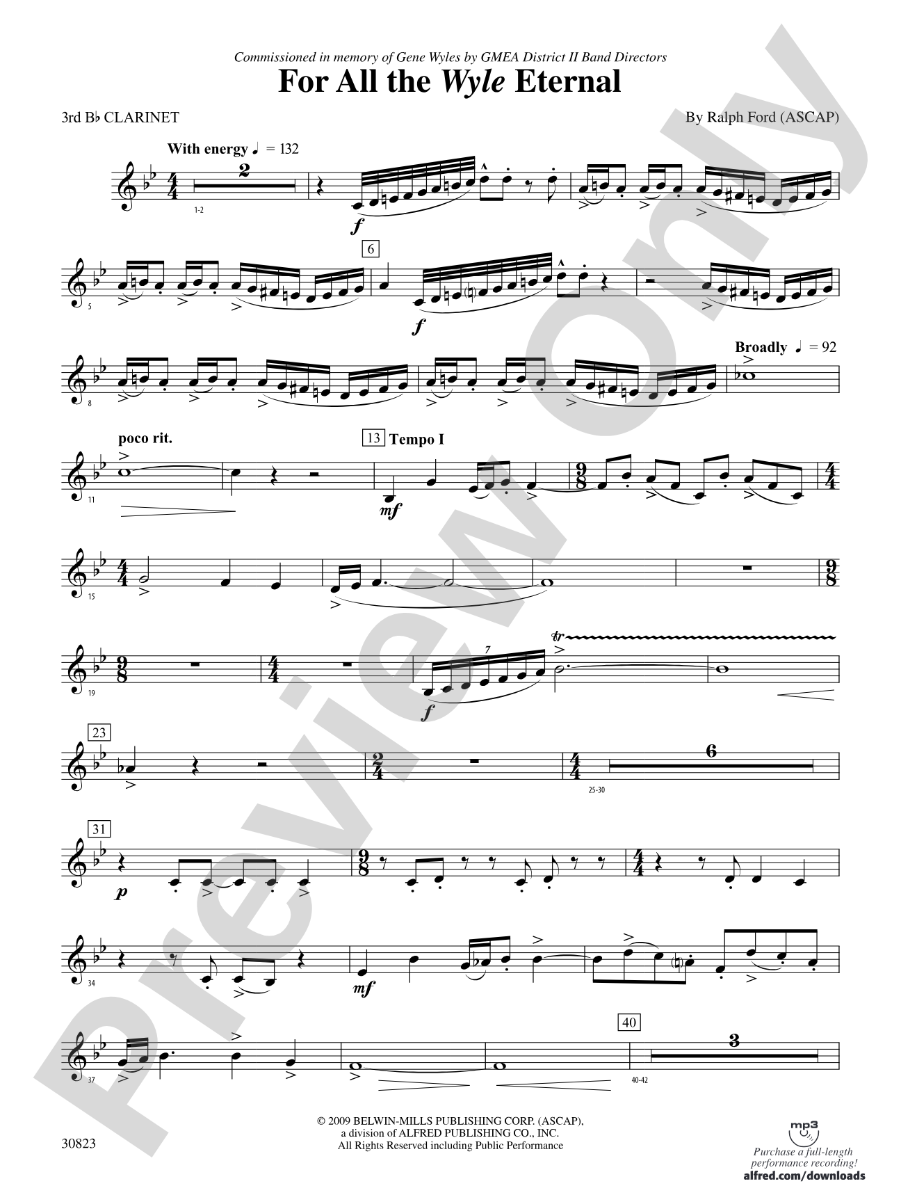 For All the Wyle Eternal: 3rd B-flat Clarinet