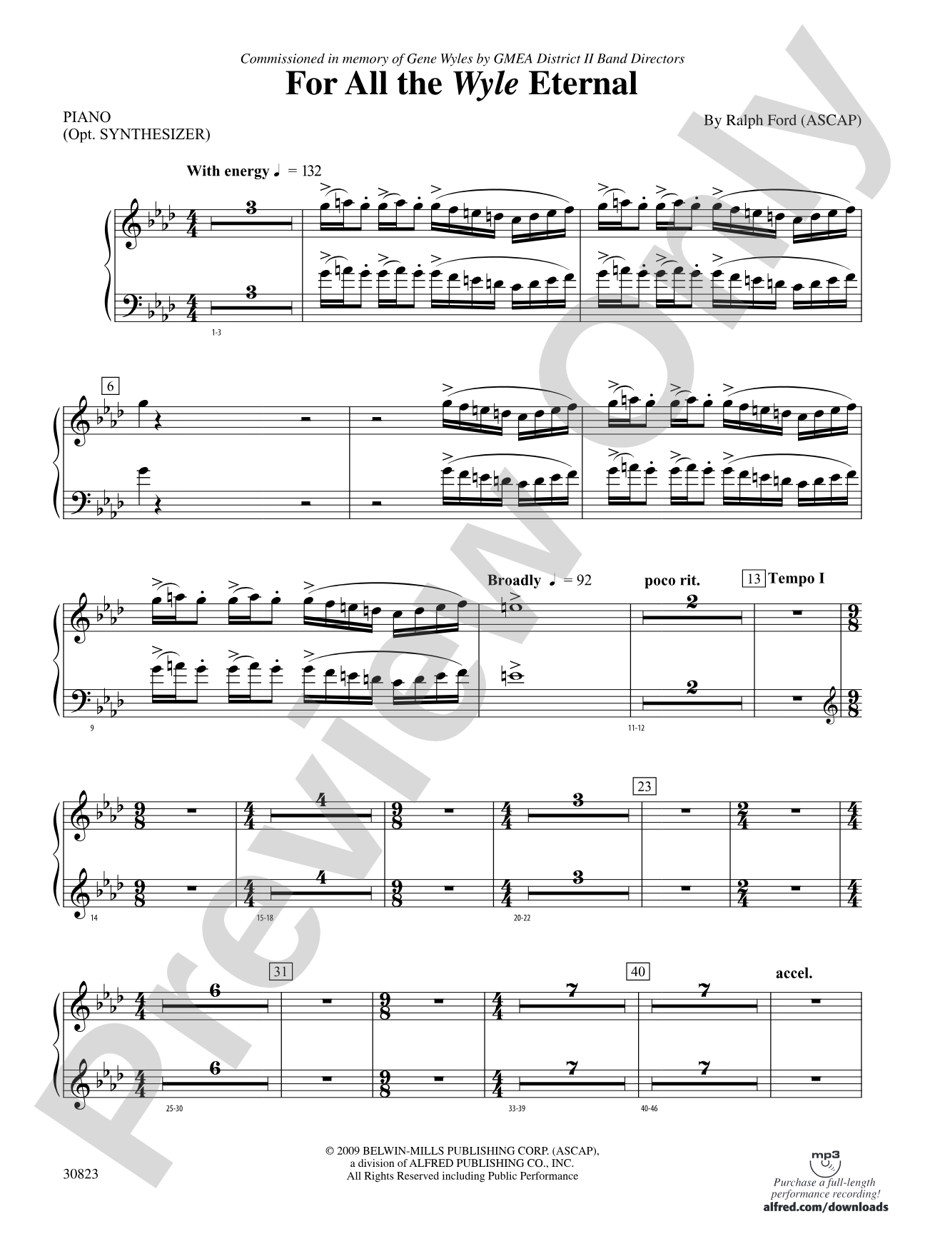 For All the Wyle Eternal: Piano Accompaniment