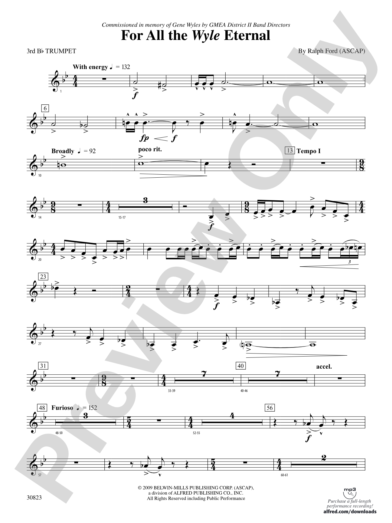 For All the Wyle Eternal: 3rd B-flat Trumpet