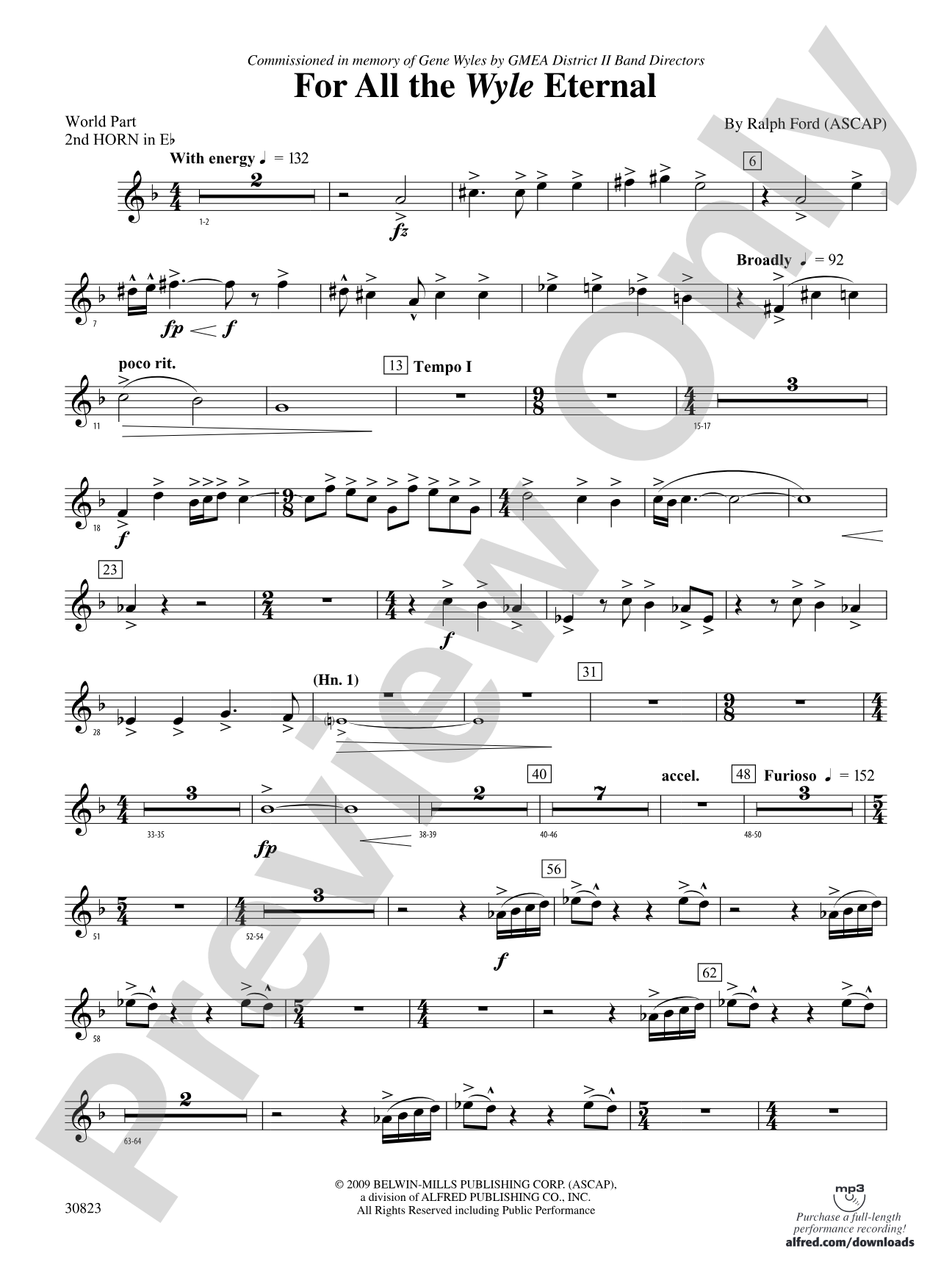 For All the Wyle Eternal: (wp) 2nd Horn in E-flat