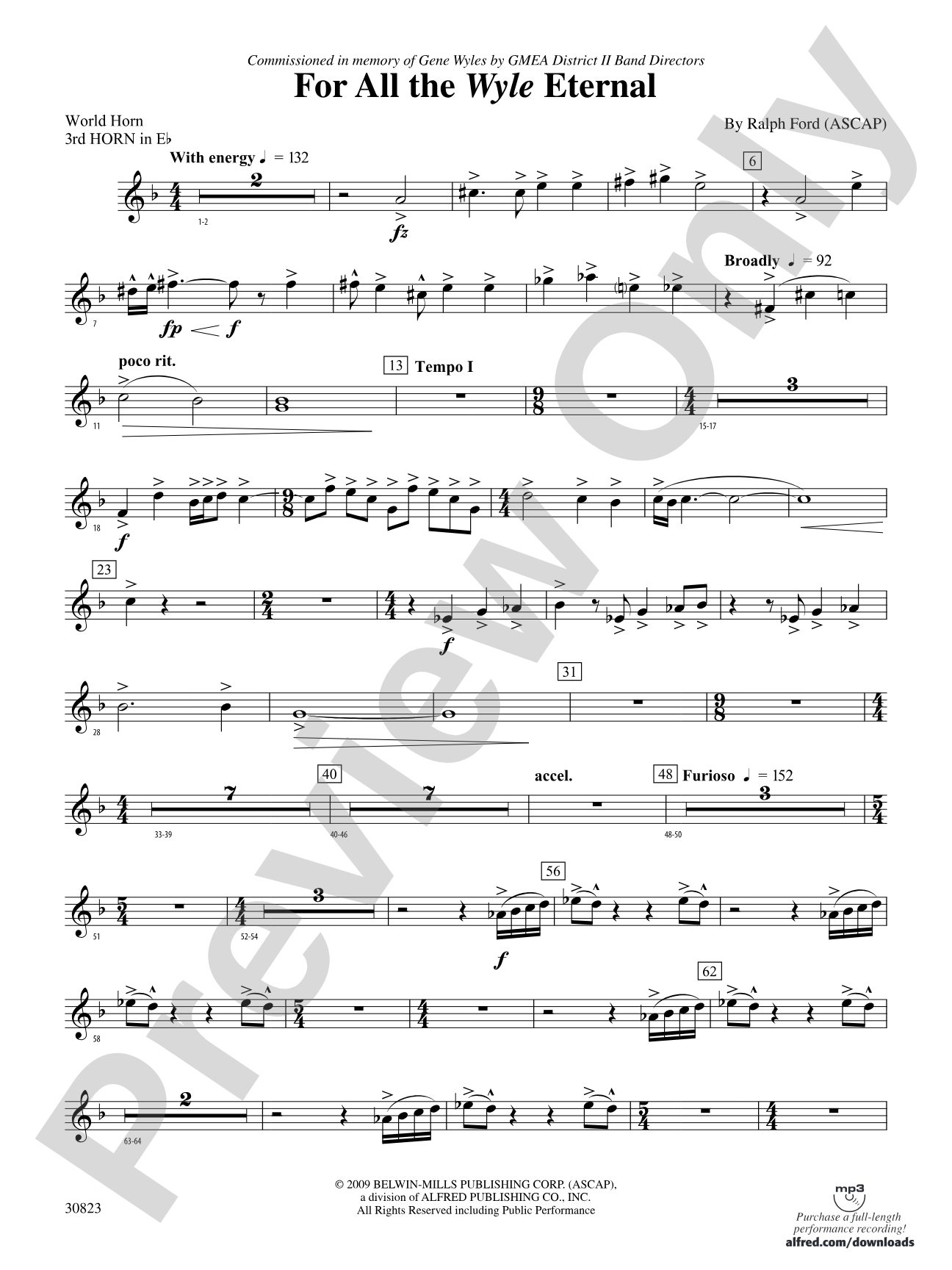 For All the Wyle Eternal: (wp) 3rd Horn in E-flat