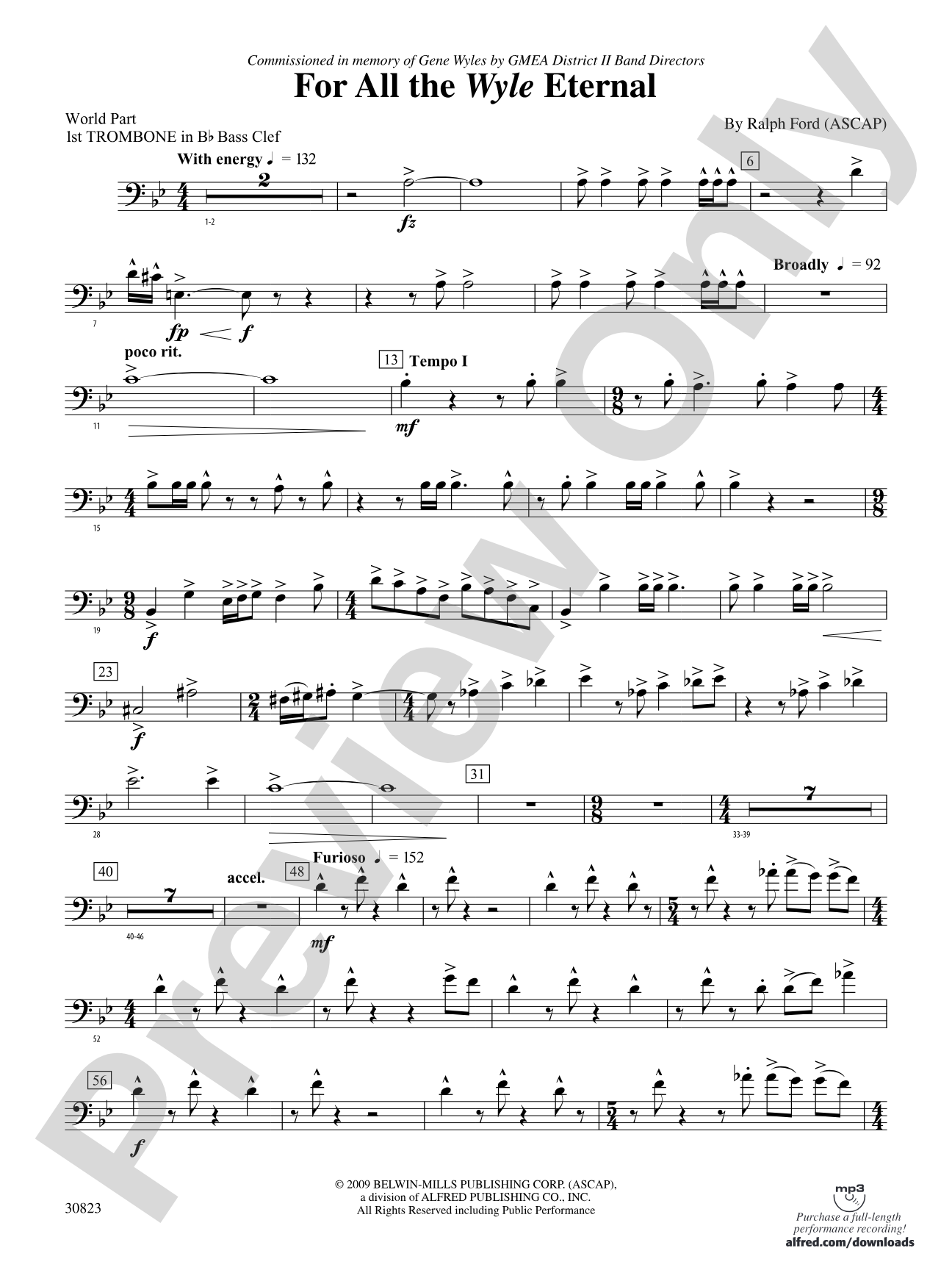 For All the Wyle Eternal: (wp) 1st B-flat Trombone B.C.