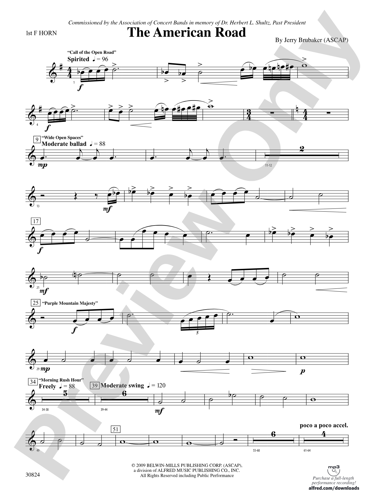 The American Road: 1st F Horn