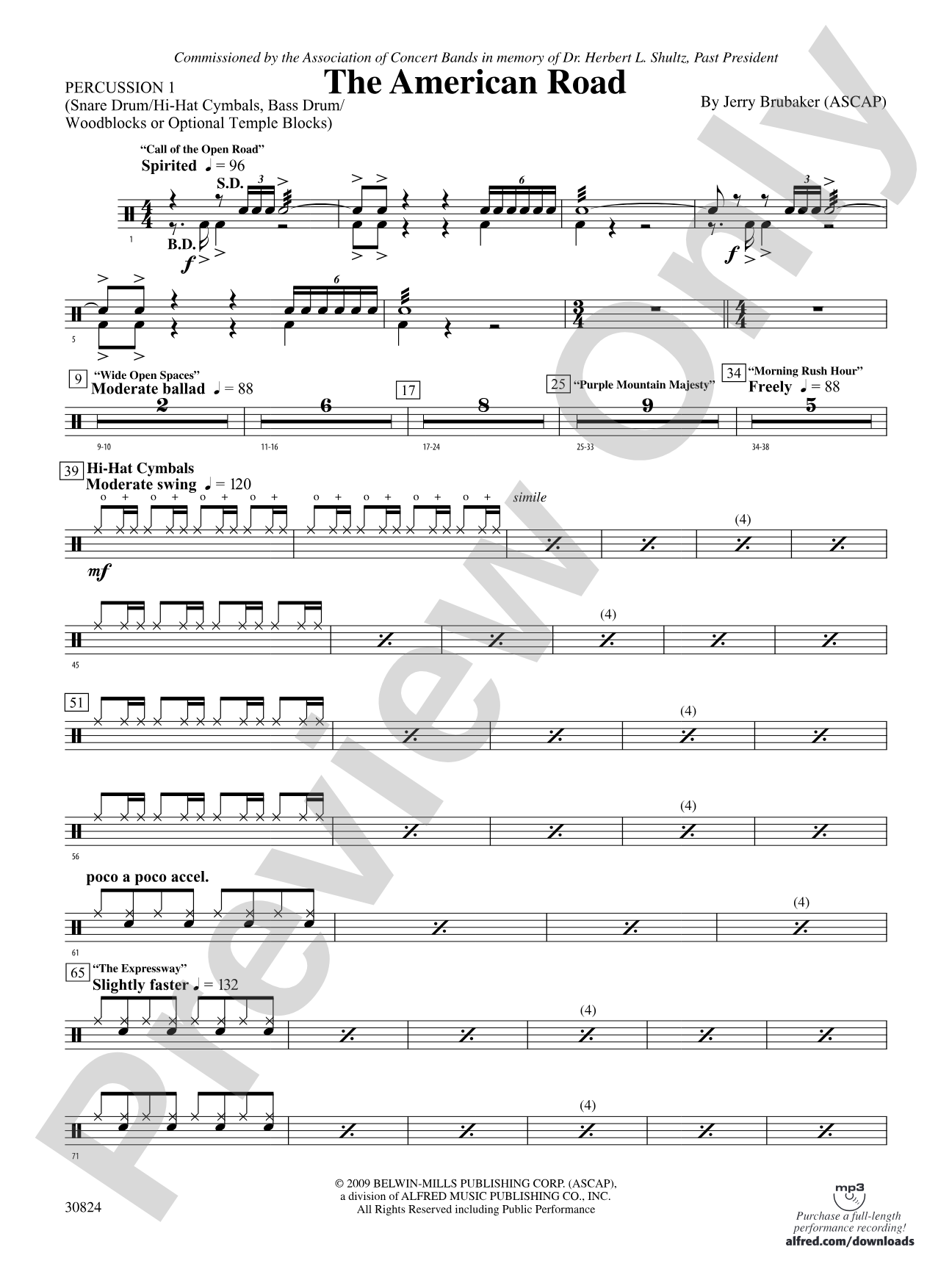 The American Road: 1st Percussion