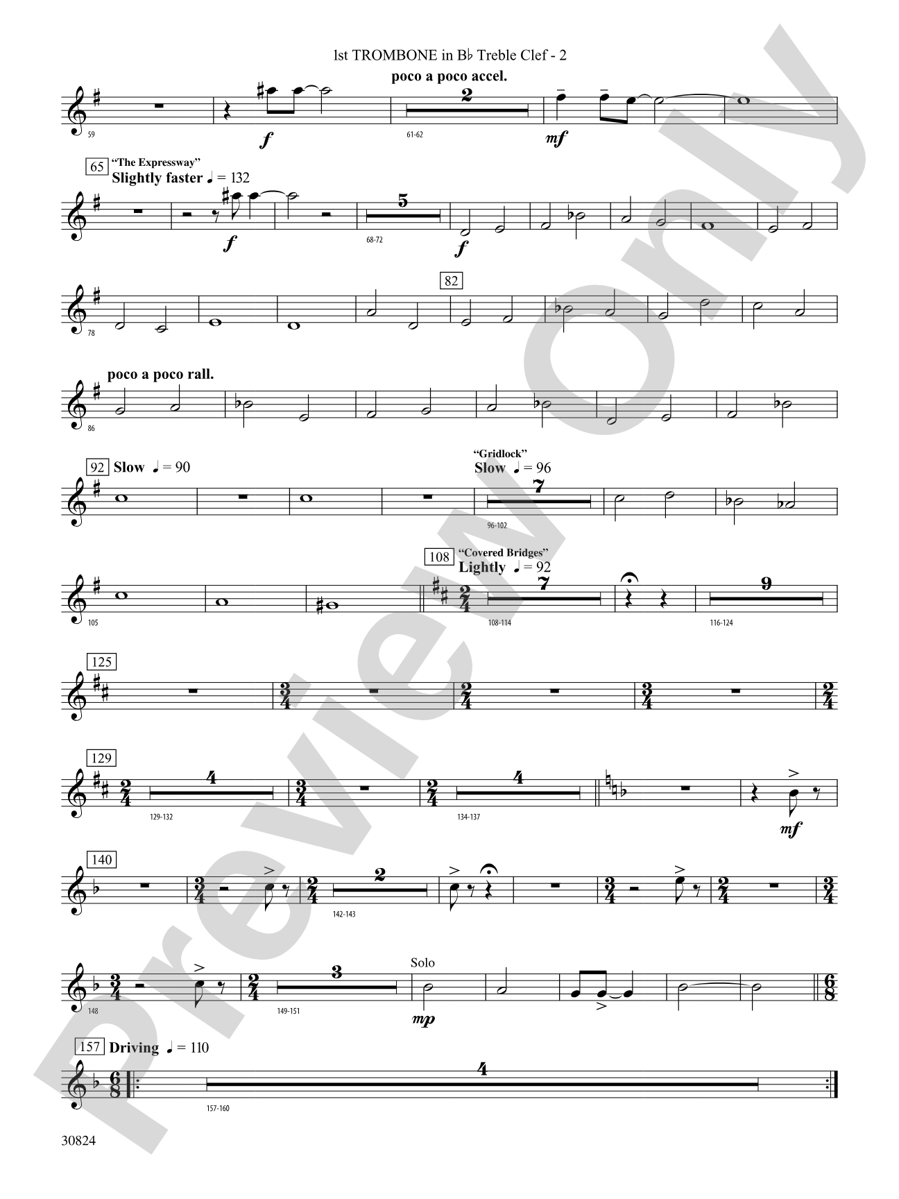 The American Road: (wp) 1st B-flat Trombone T.C.