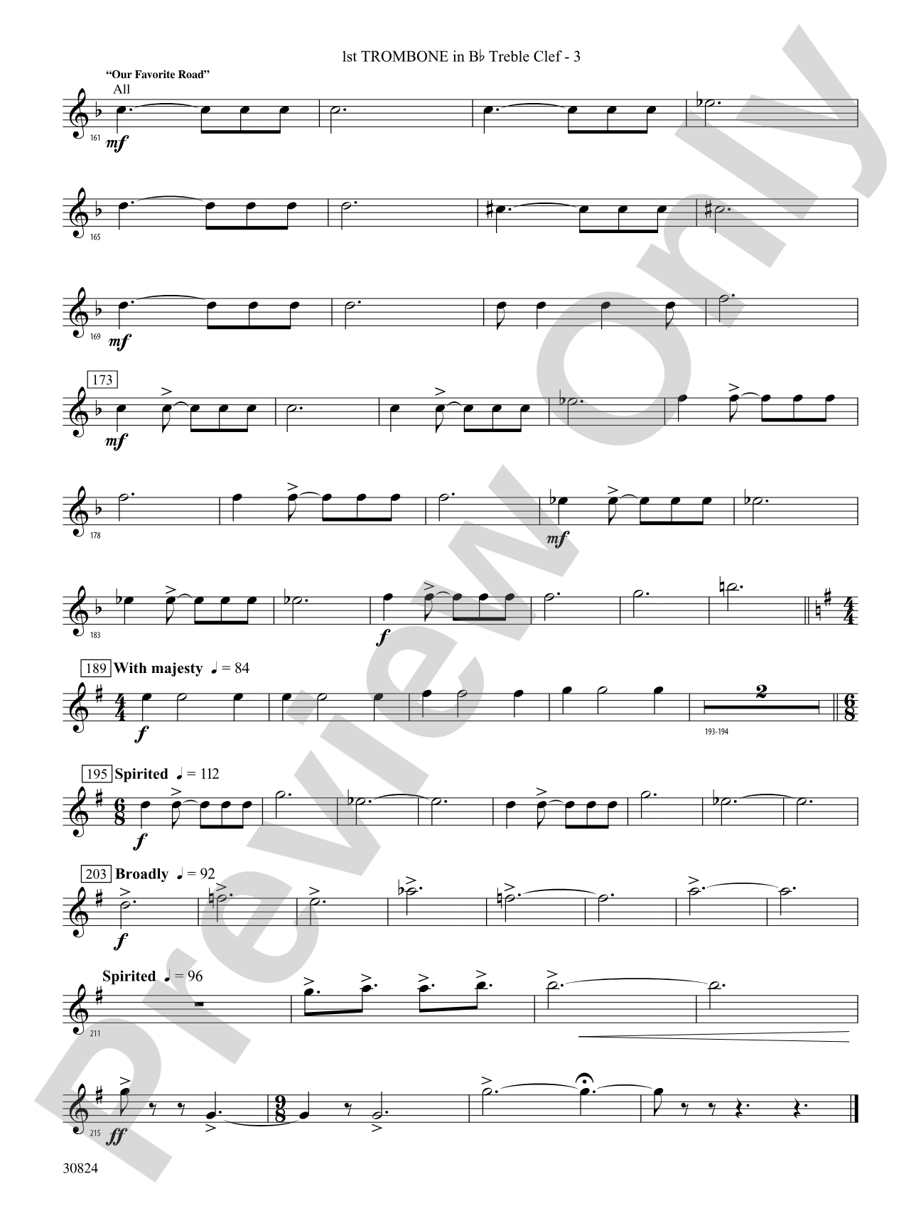The American Road: (wp) 1st B-flat Trombone T.C.