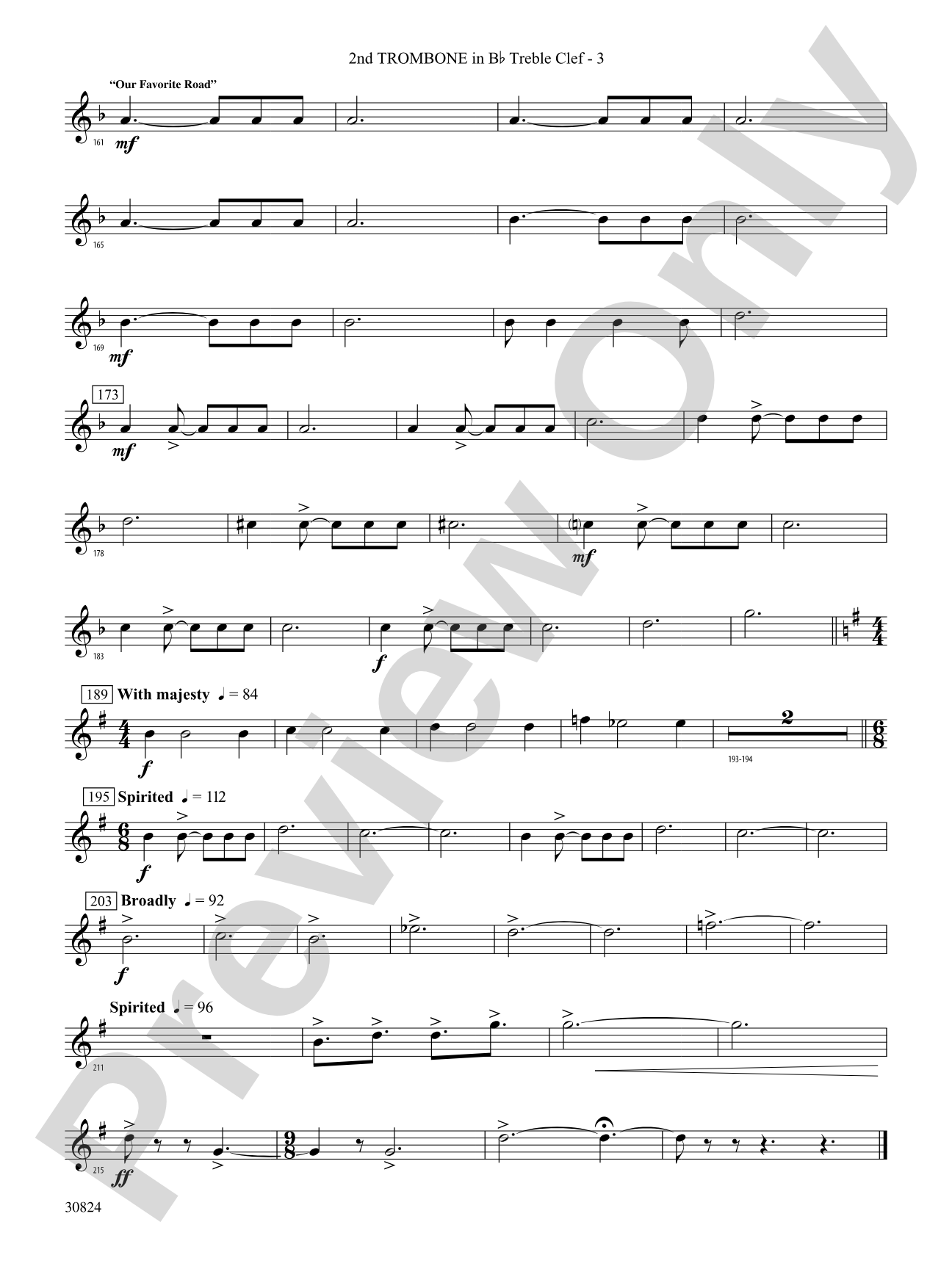 The American Road: (wp) 2nd B-flat Trombone T.C.
