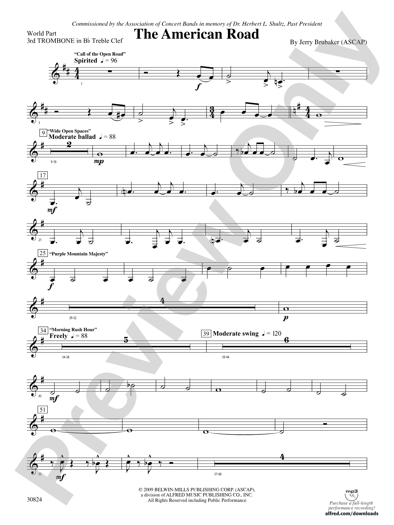 The American Road: (wp) 3rd B-flat Trombone T.C.