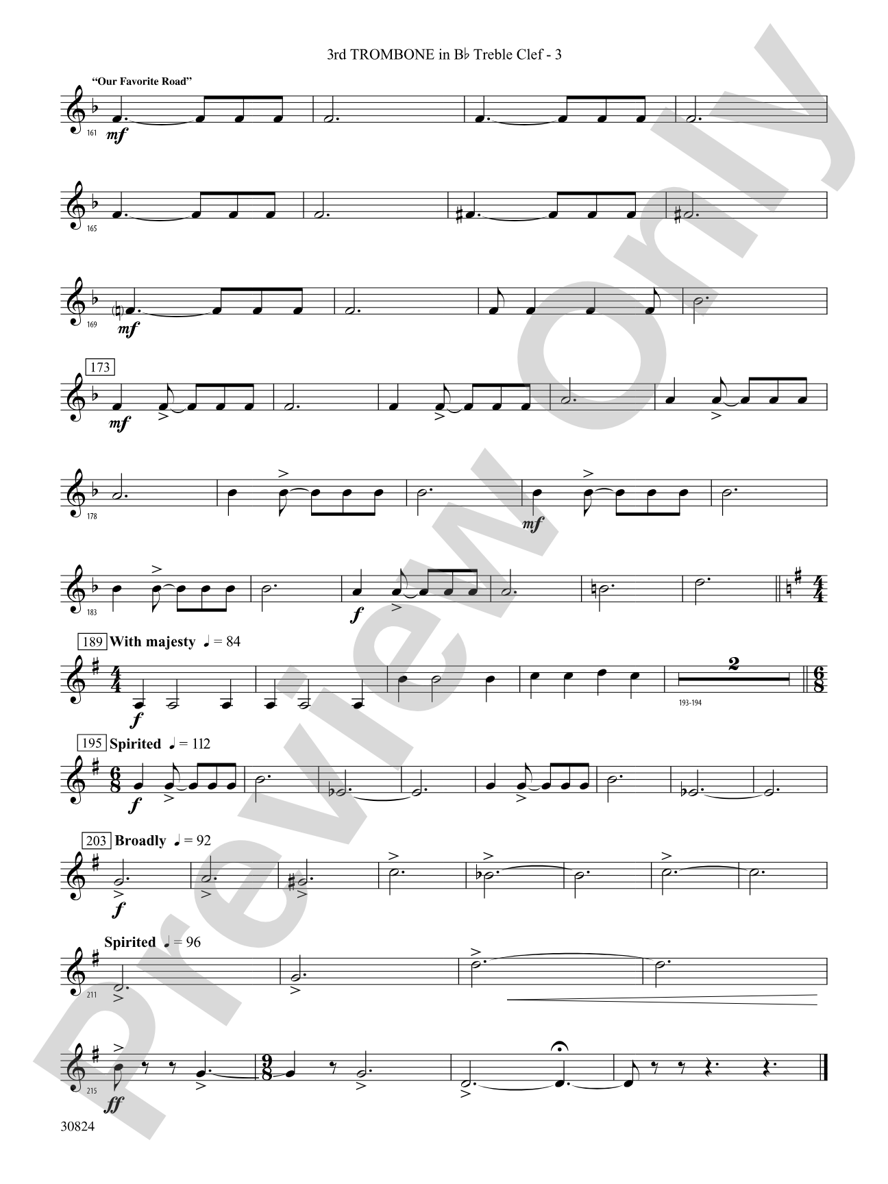 The American Road: (wp) 3rd B-flat Trombone T.C.