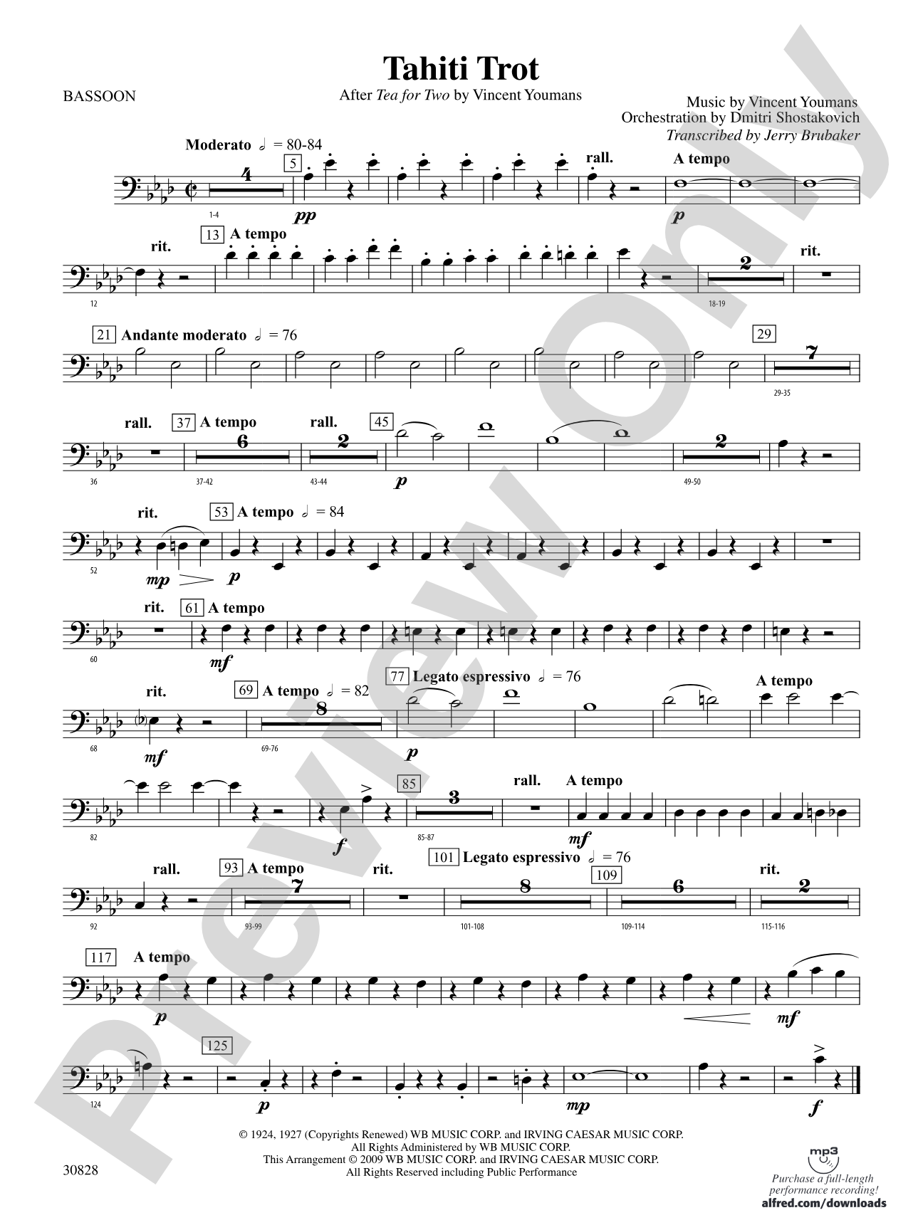 Tahiti Trot: Bassoon