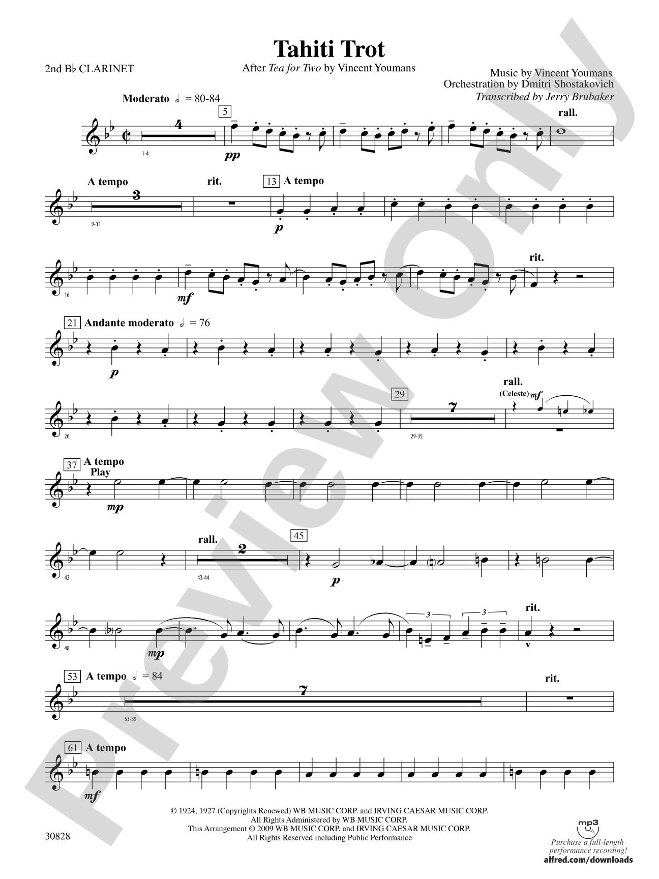 Tahiti Trot: 2nd B-flat Clarinet