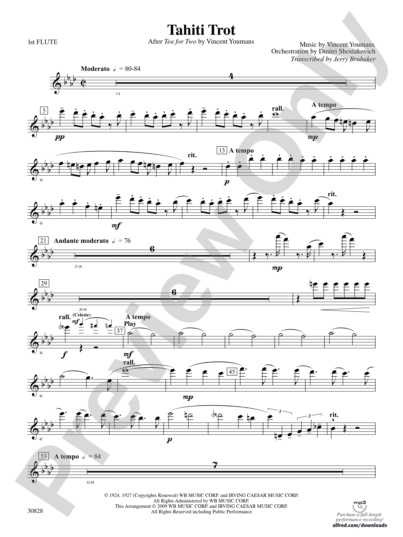 Tahiti Trot: Flute