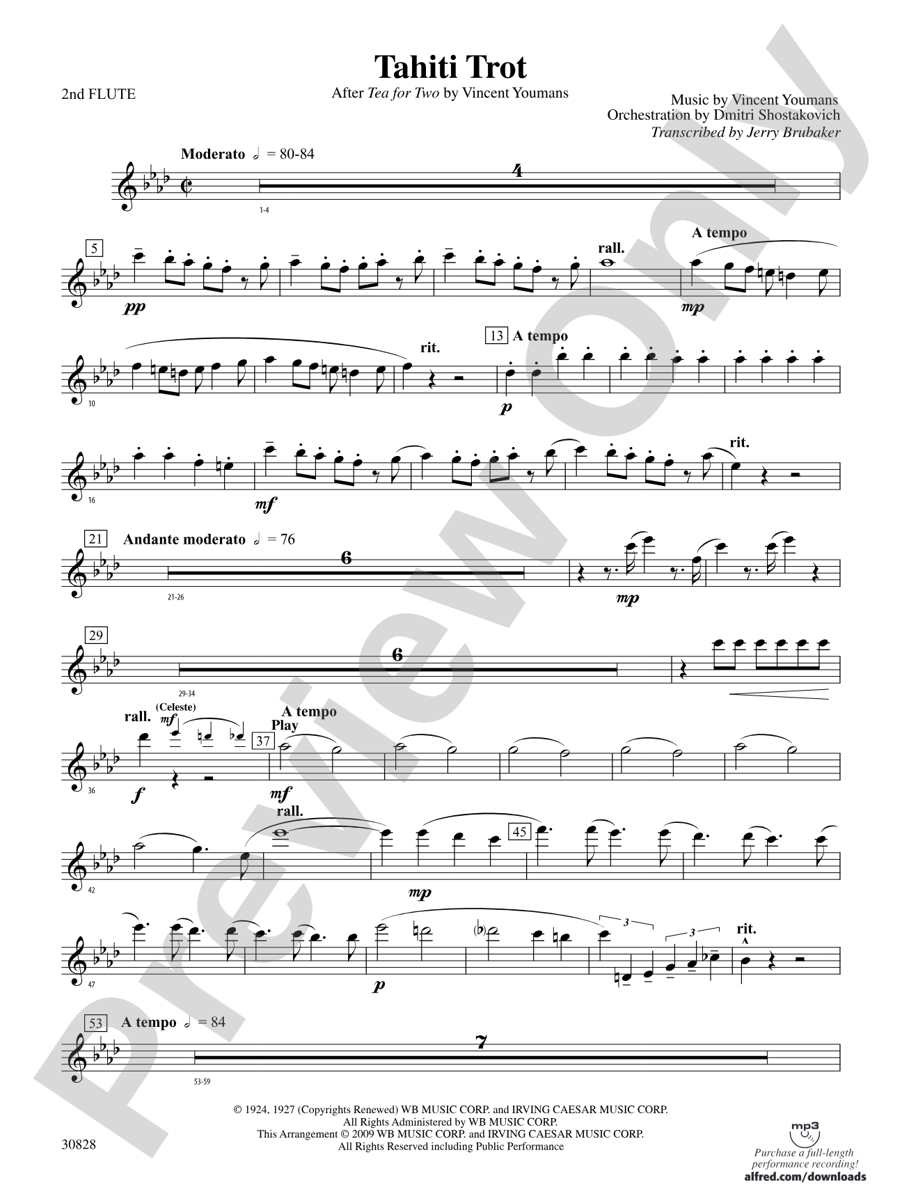 Tahiti Trot: 2nd Flute