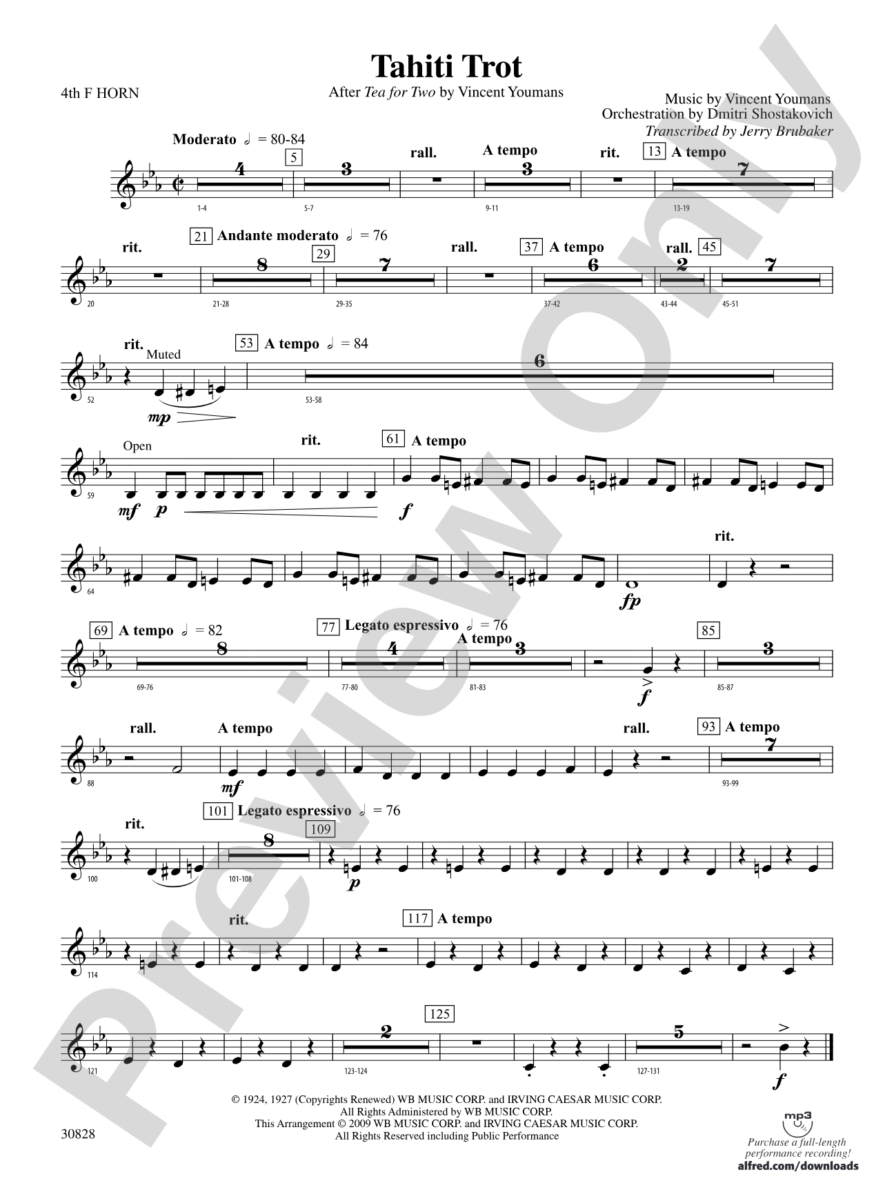 Tahiti Trot: 4th F Horn
