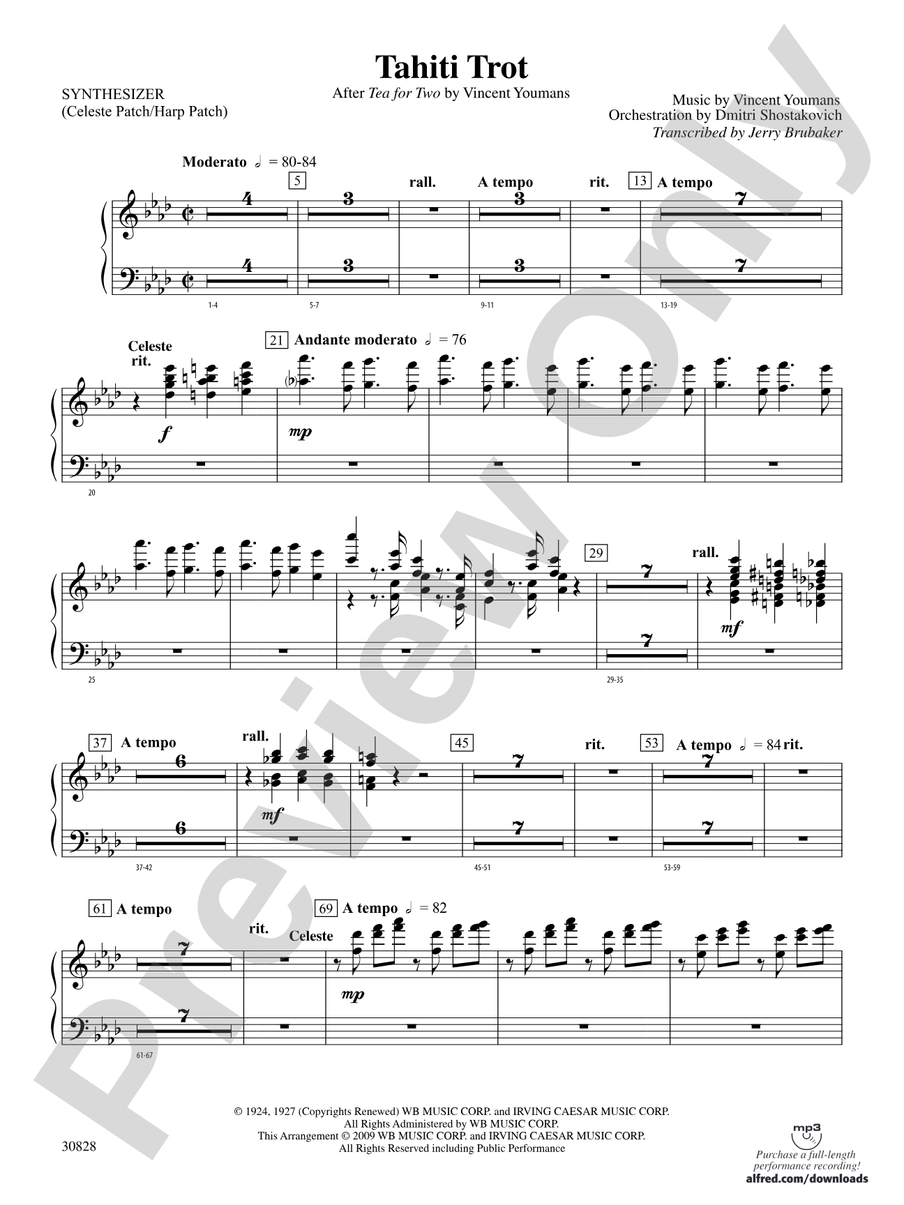 Tahiti Trot: Piano Accompaniment