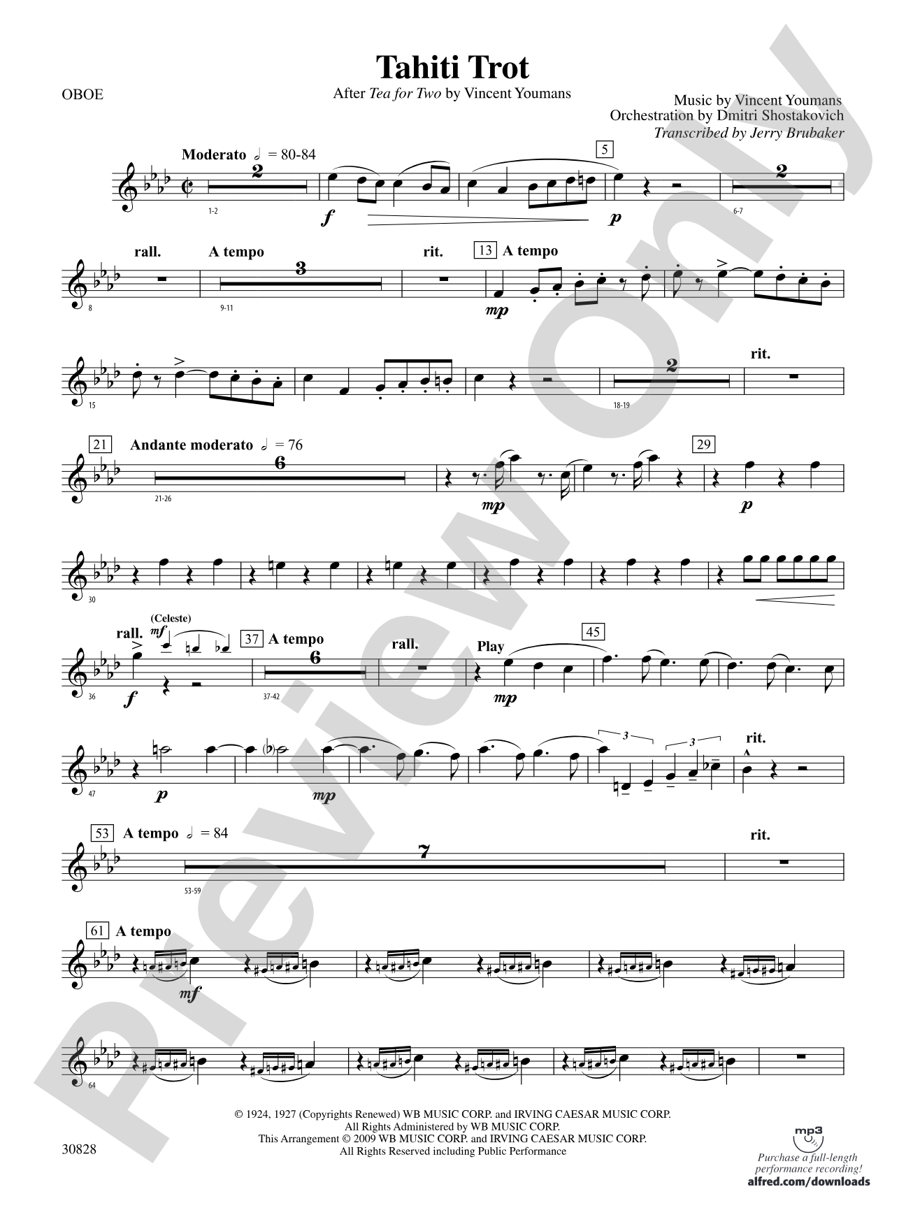 Tahiti Trot: Oboe