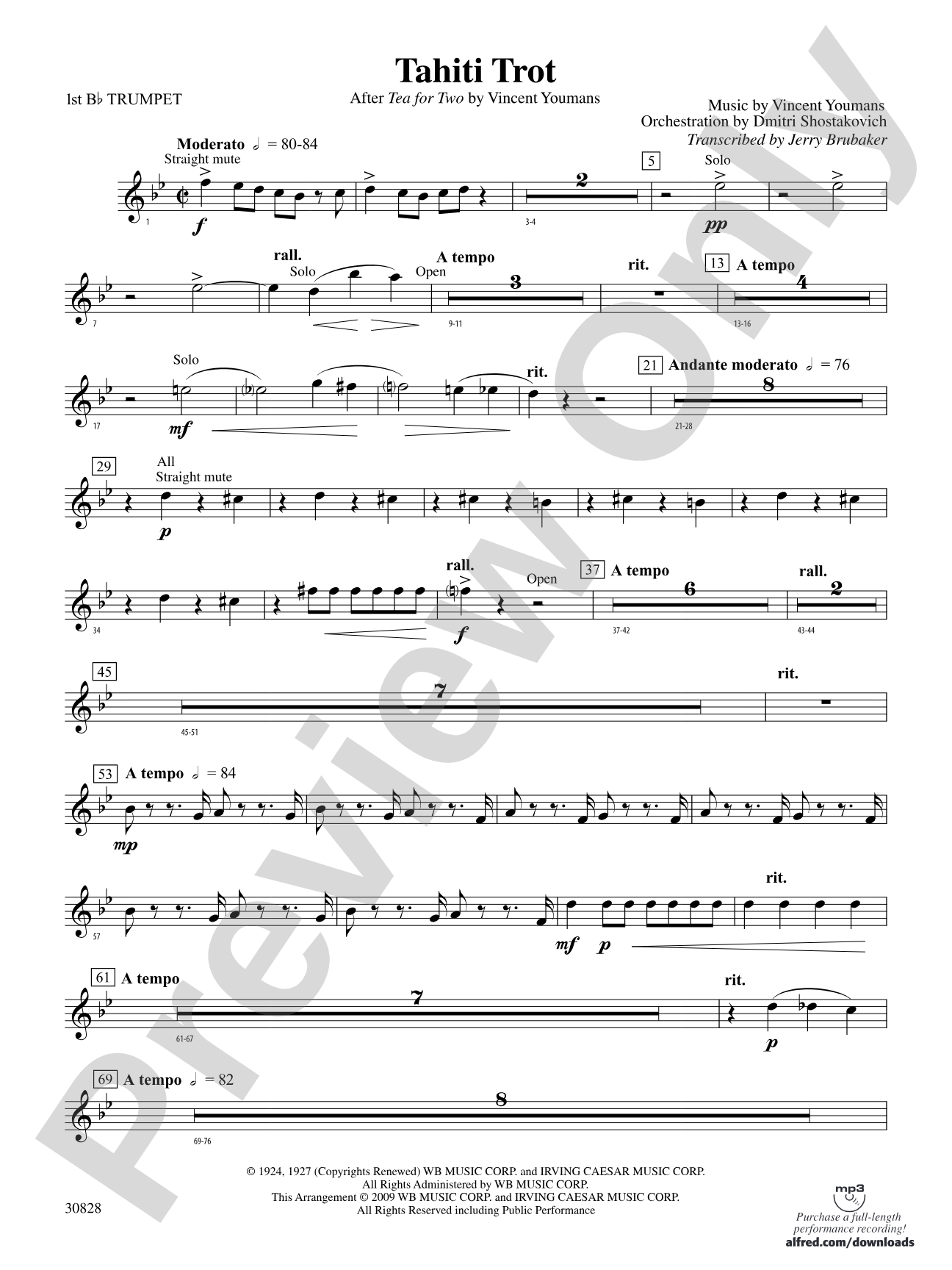 Tahiti Trot: 1st B-flat Trumpet