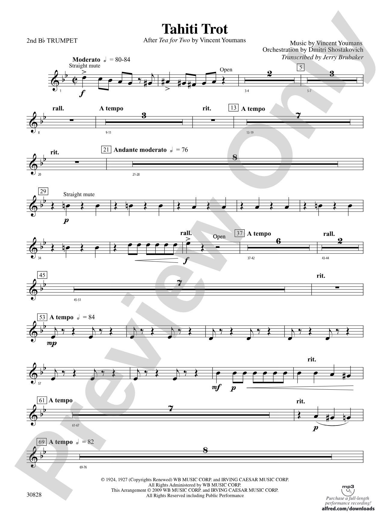 Tahiti Trot: 2nd B-flat Trumpet