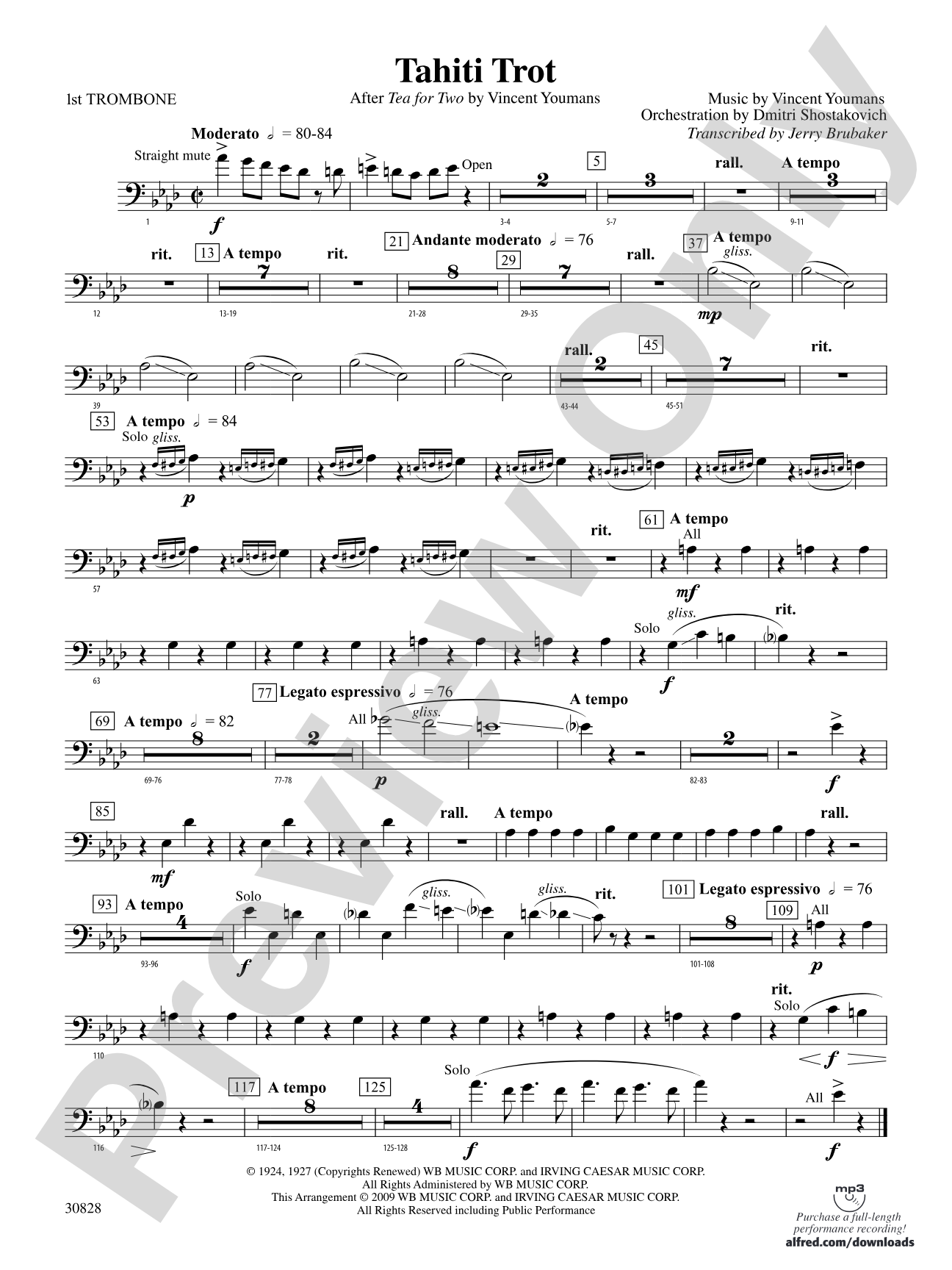Tahiti Trot: 1st Trombone