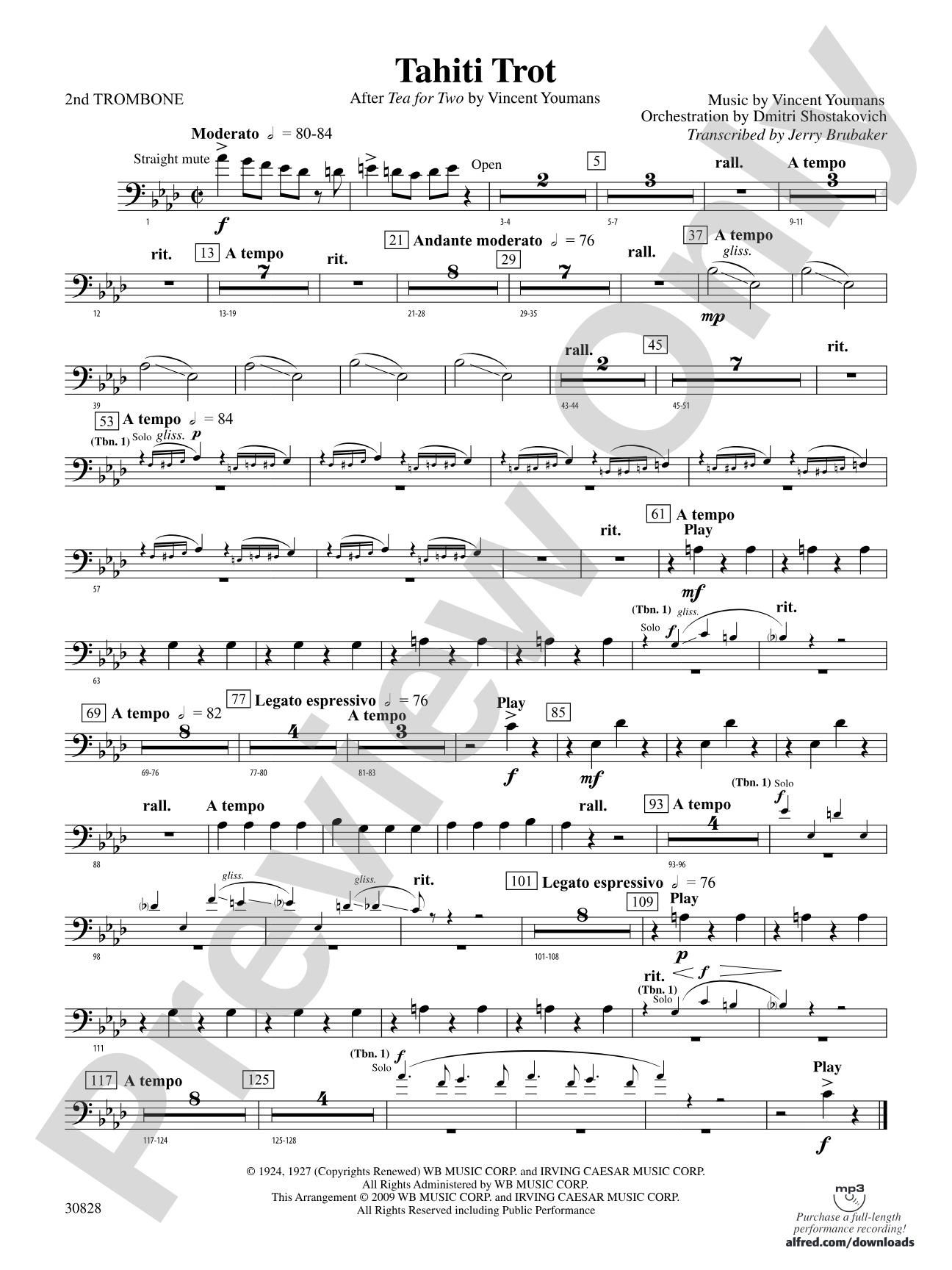 Tahiti Trot: 2nd Trombone