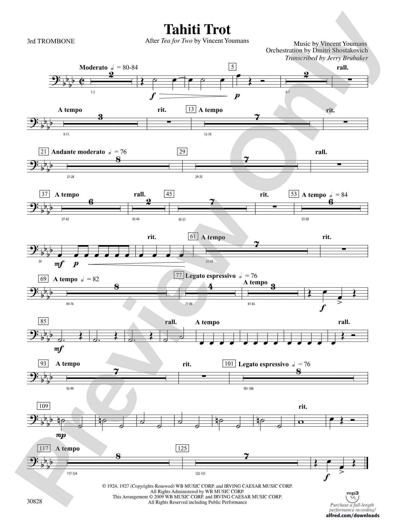 Tahiti Trot: 3rd Trombone